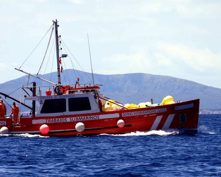 Barco para actividades portuaria y buceo