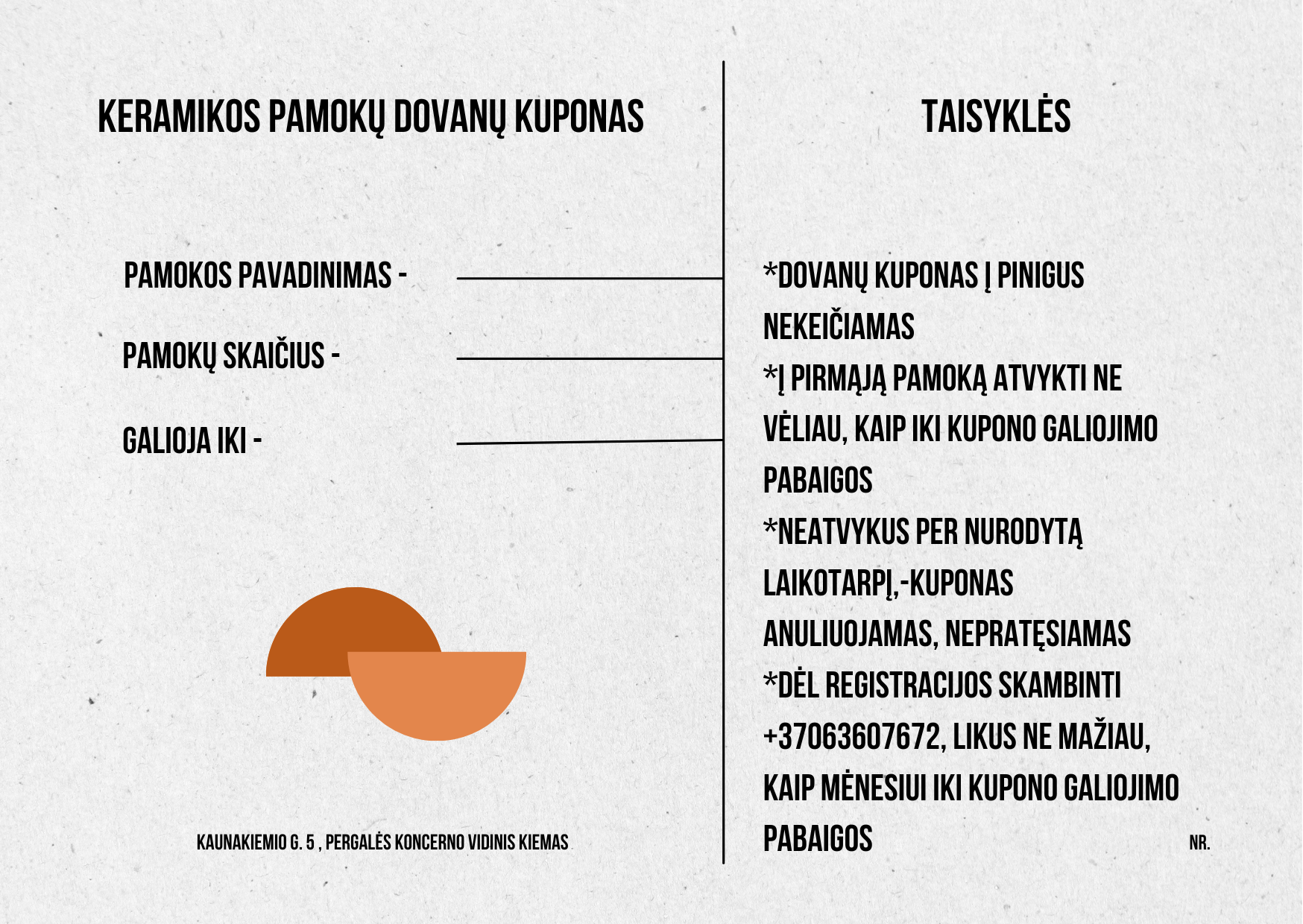 DOVANŲ KUPONAS - žiedimo pamoka
