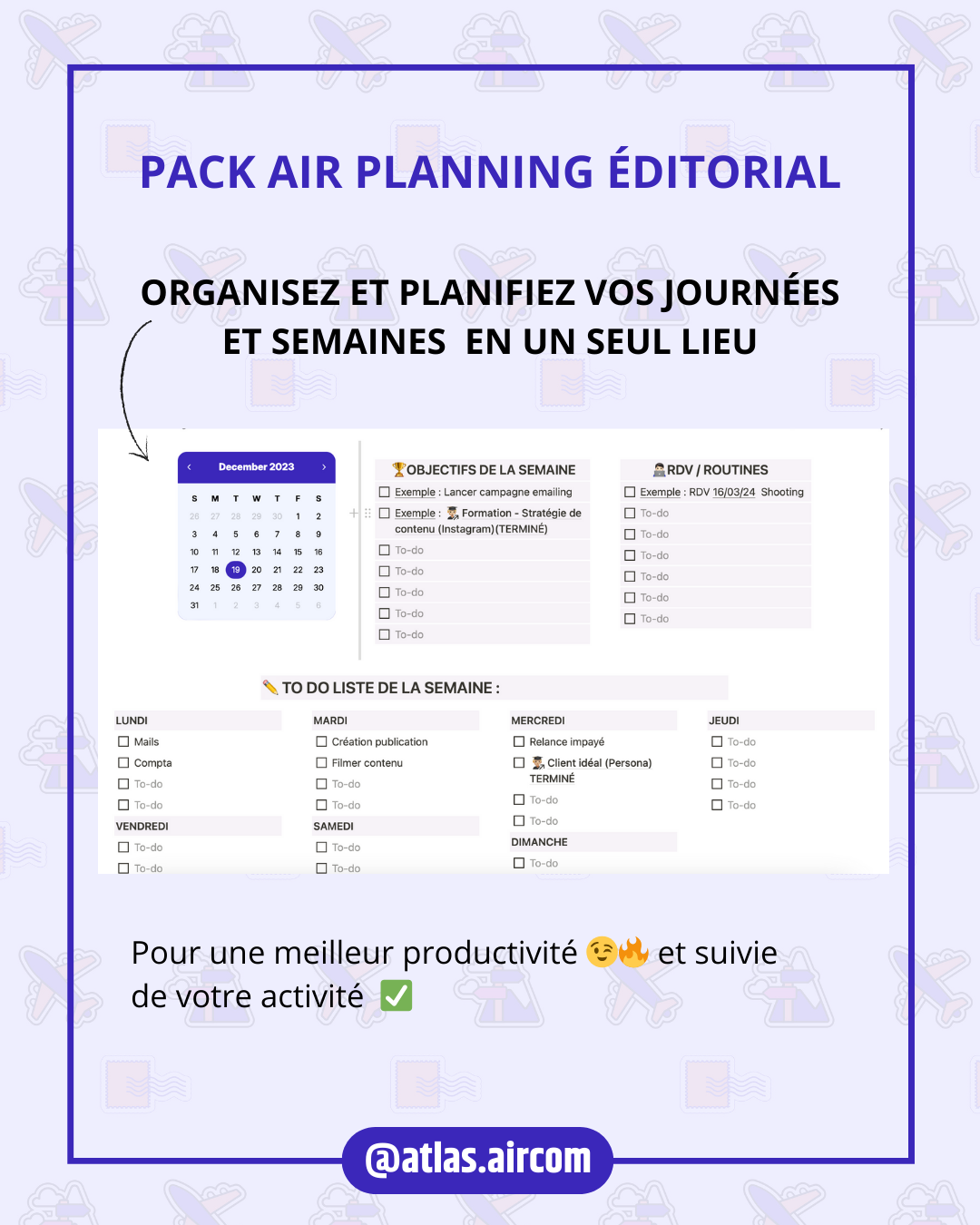 Pack Air Planning Éditorial