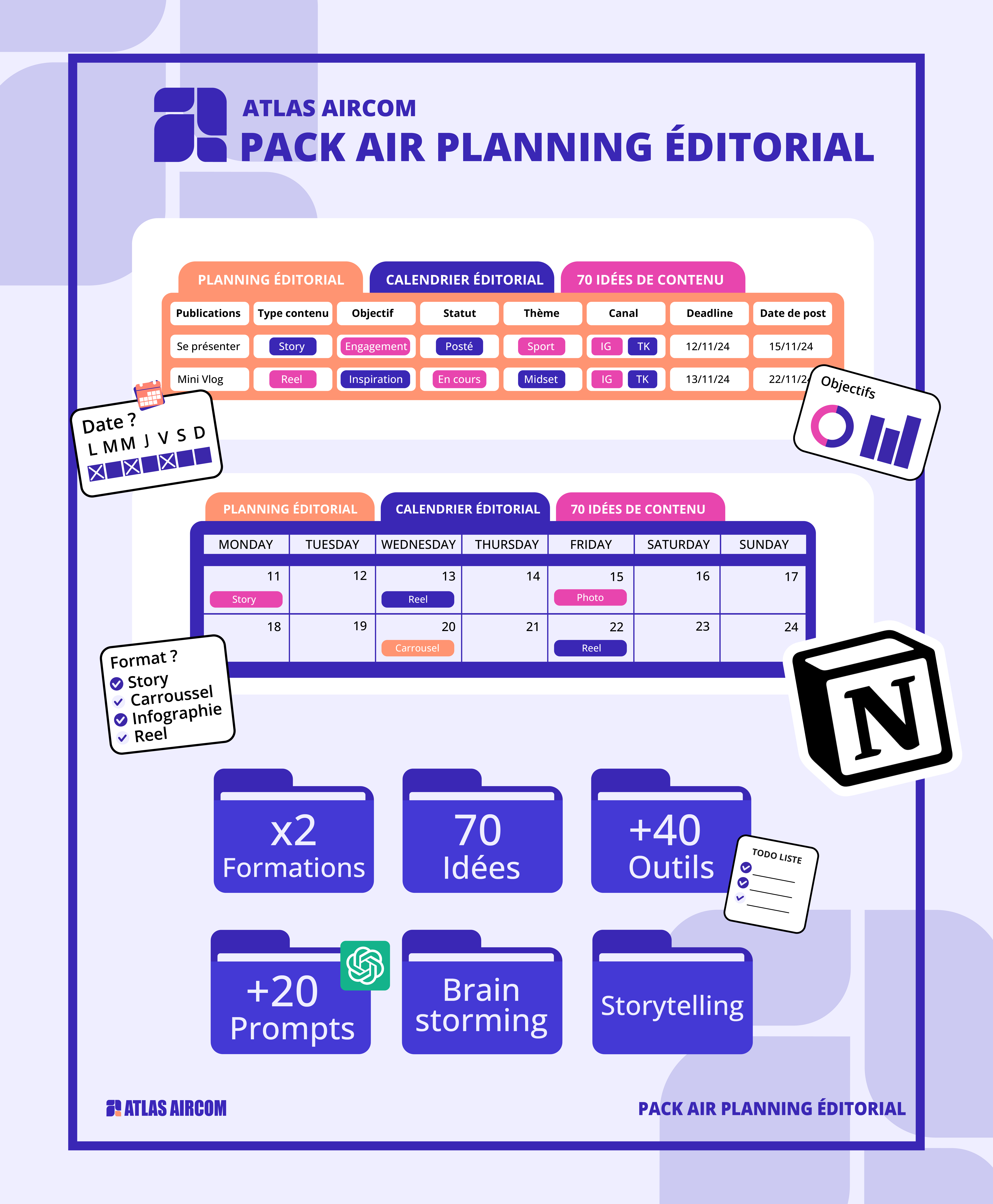 Pack Air Planning Éditorial