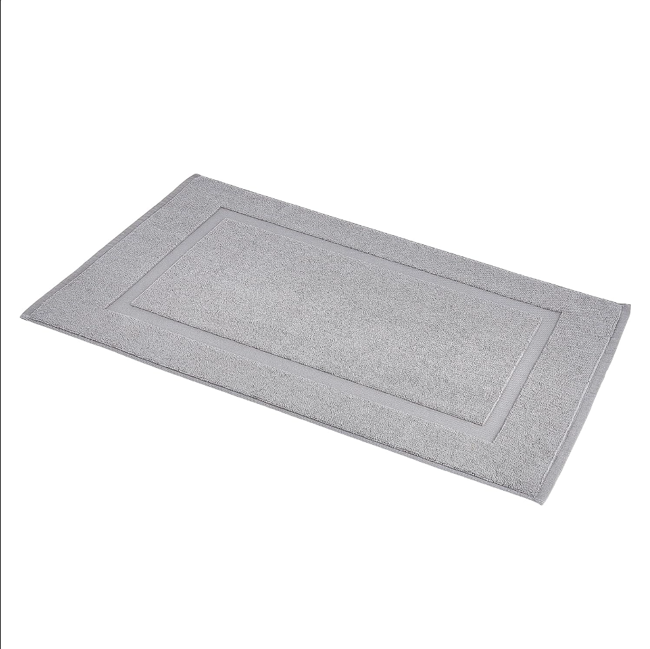 Banded Bathroom Bath Rug Mat, Powder Gray, 31 inches L x 20 inches W
