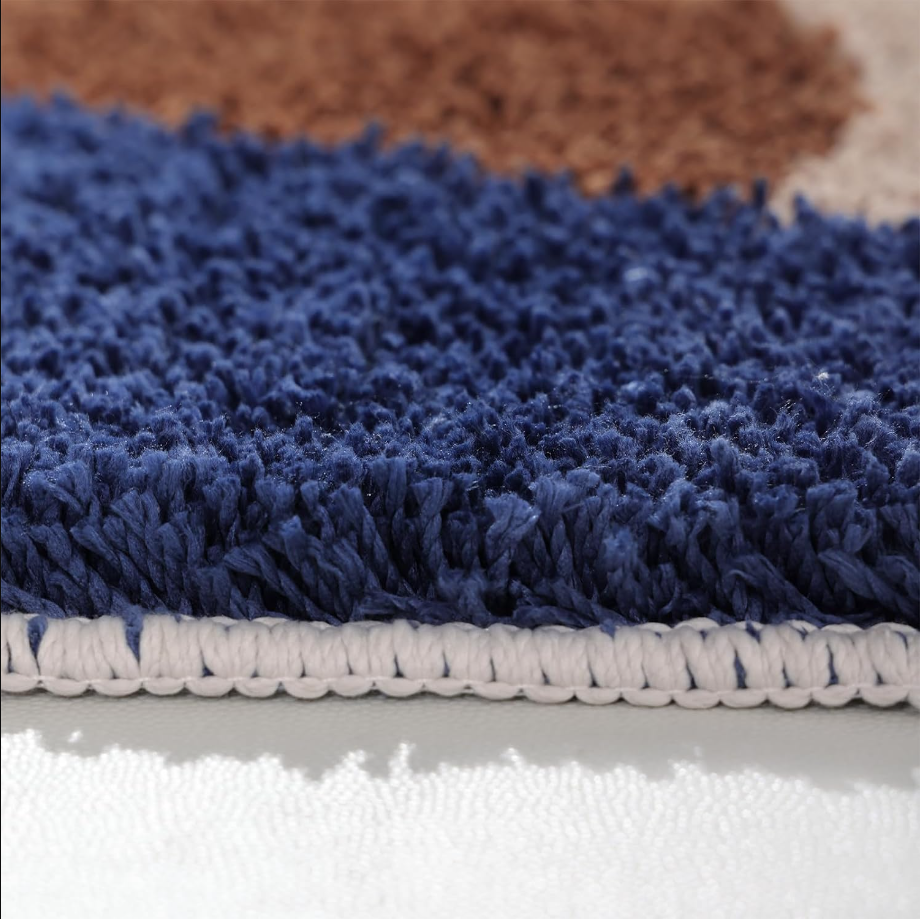 Boho Bath Mat- Abstract Bath Mat with Non Slip Backing – Boho Mountain Washable Bathroom Rugs - Mid Century Modern Minimalist Bath Rug Mat for Room Decor - Ultra Soft Aesthetic Art Bath Mat