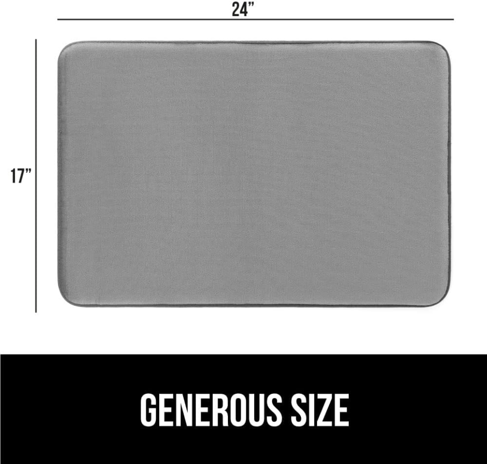 Thick Memory Foam Bath Rugs, Soft Absorbent Velvet Bathroom Mats, Durable Dots on Underside, Machine Washable, Carpet Rug Room Decor for Shower Floor, 24x17 Mat, Graphite Gray