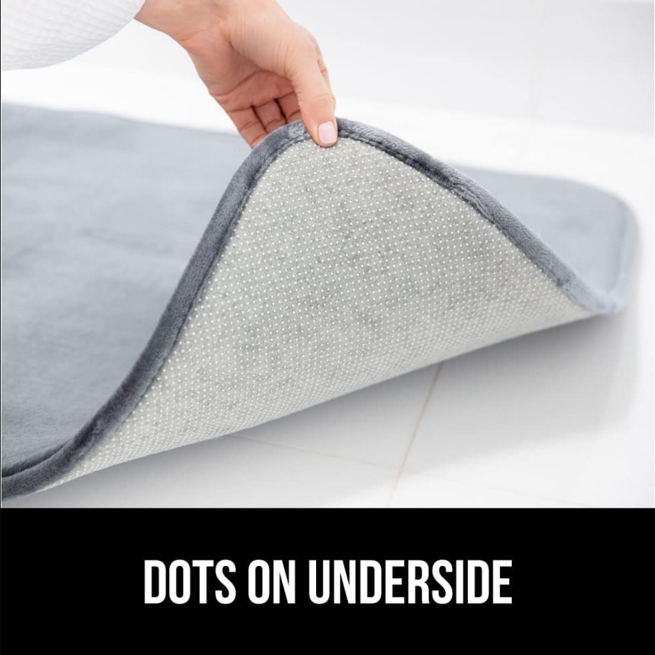 Thick Memory Foam Bath Rugs, Soft Absorbent Velvet Bathroom Mats, Durable Dots on Underside, Machine Washable, Carpet Rug Room Decor for Shower Floor, 24x17 Mat, Graphite Gray