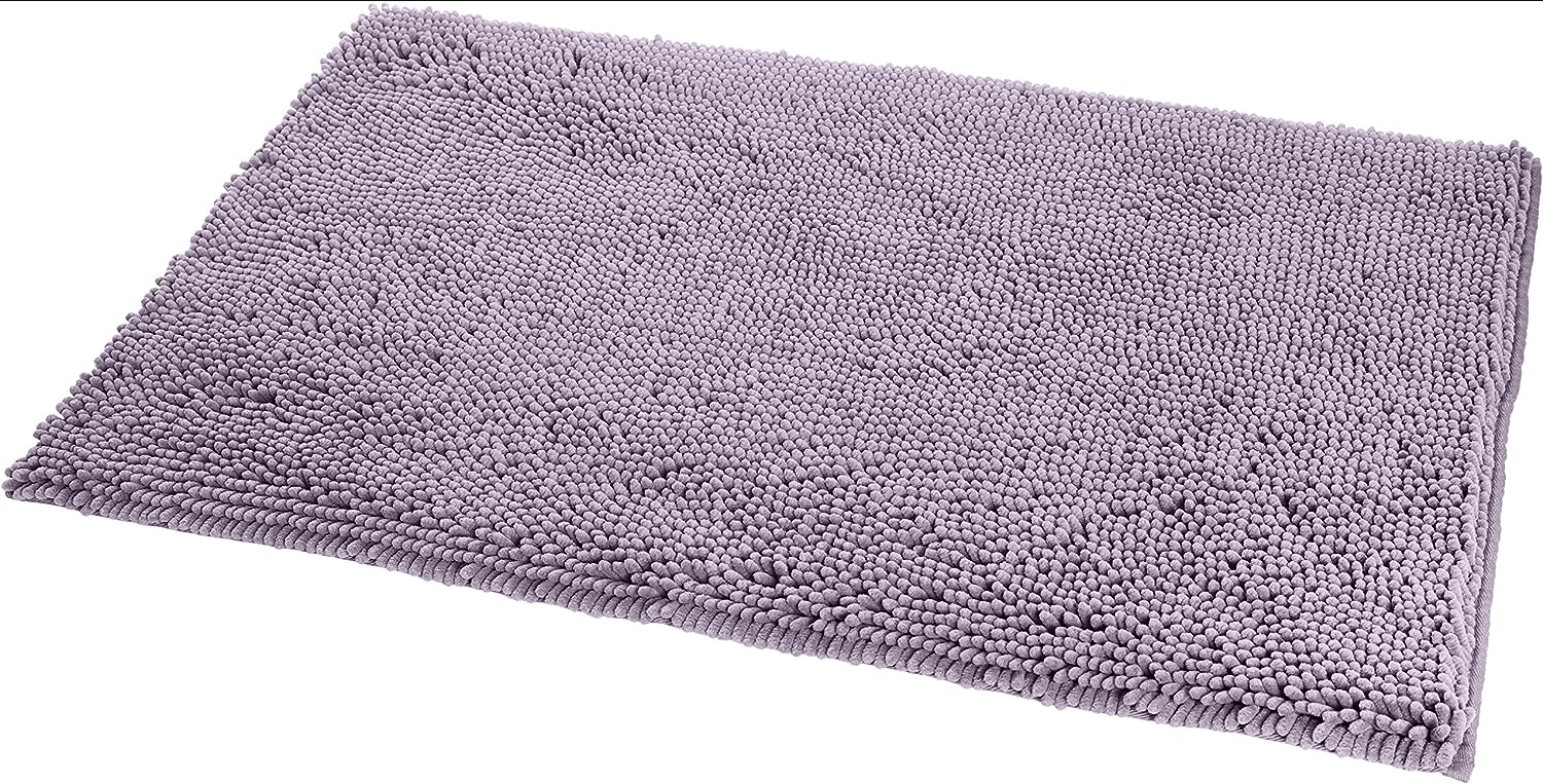 Non-Slip Microfiber Shag Bathroom Rug Mat, 21" x 34", Lavender