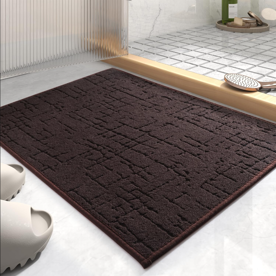 Mat-Super Absorbent Quick Dry Bathroom Floor Mats-Rubber Backing Washable Bath Mats for Bathroom Thin Bahtroom Rugs Fit Under Door-Bath Rug for in Fornt of Sink,Bathtub,Shower Room