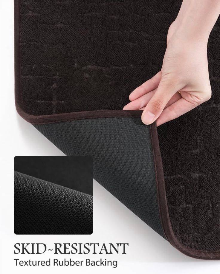 Mat-Super Absorbent Quick Dry Bathroom Floor Mats-Rubber Backing Washable Bath Mats for Bathroom Thin Bahtroom Rugs Fit Under Door-Bath Rug for in Fornt of Sink,Bathtub,Shower Room