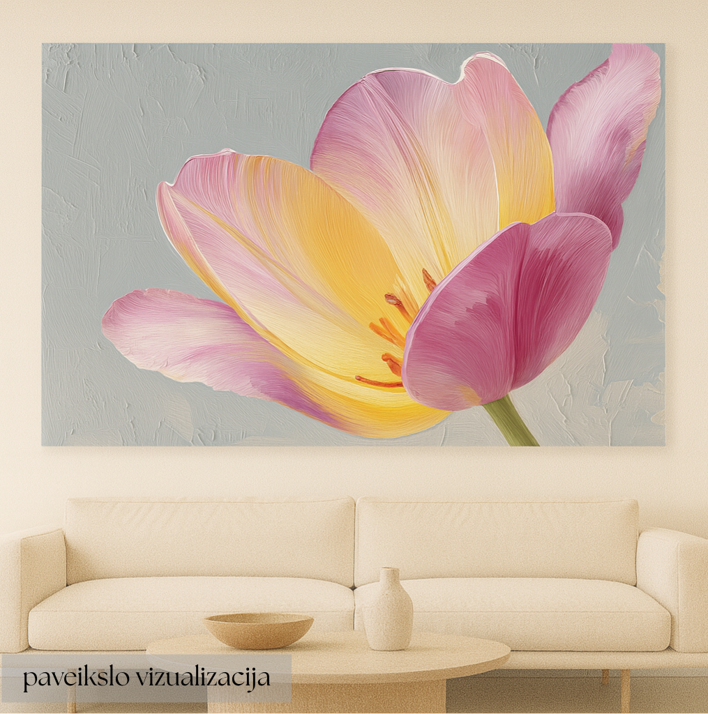 Aušros akvarelės tulipanas