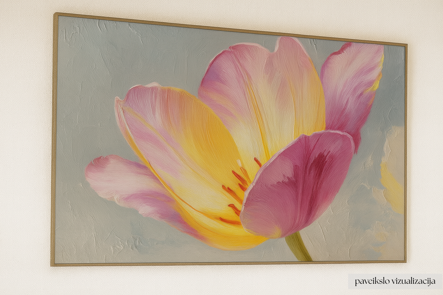 Aušros akvarelės tulipanas