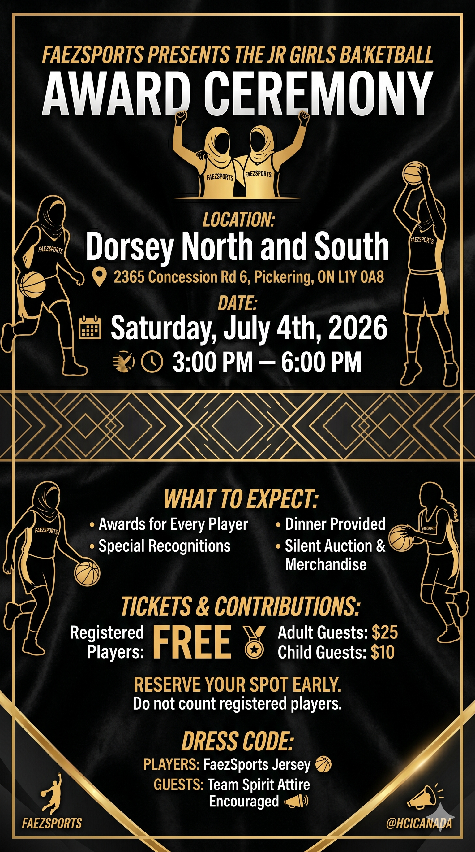 Faezsports presents the Jr Girls 2026 Award Night