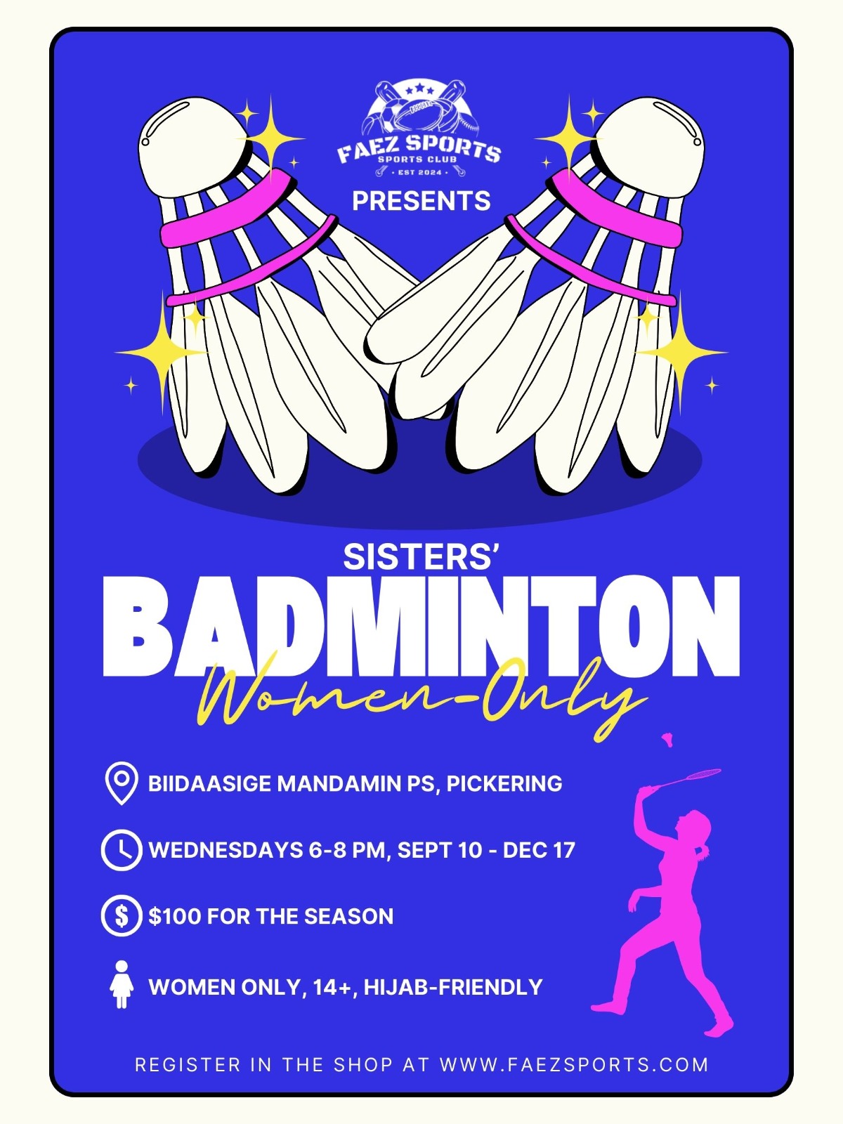 Wednesday Sisters Badminton in Pickering