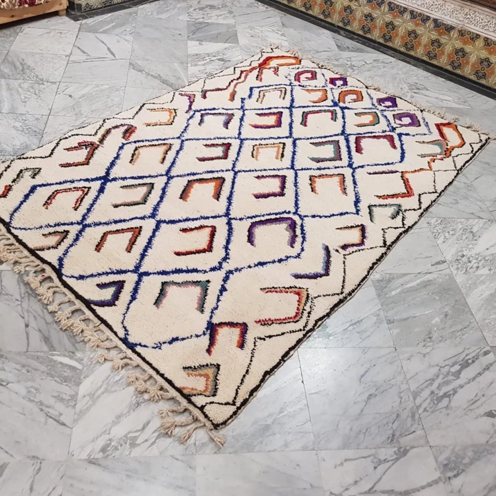 Moroccan Wool Carpet - Handmade Beni Ourain Style