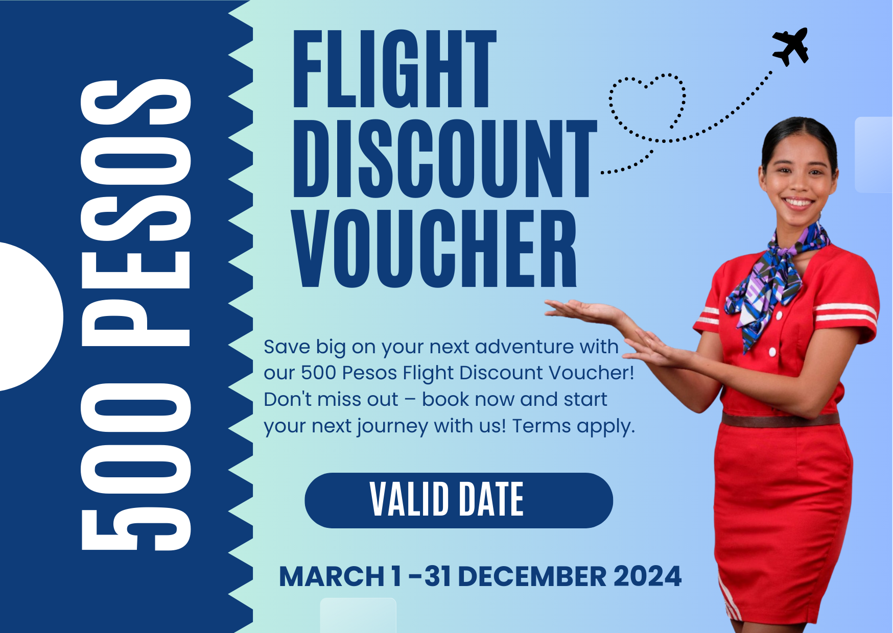 500 Pesos Domestic Flight Voucher by Jetliner Express