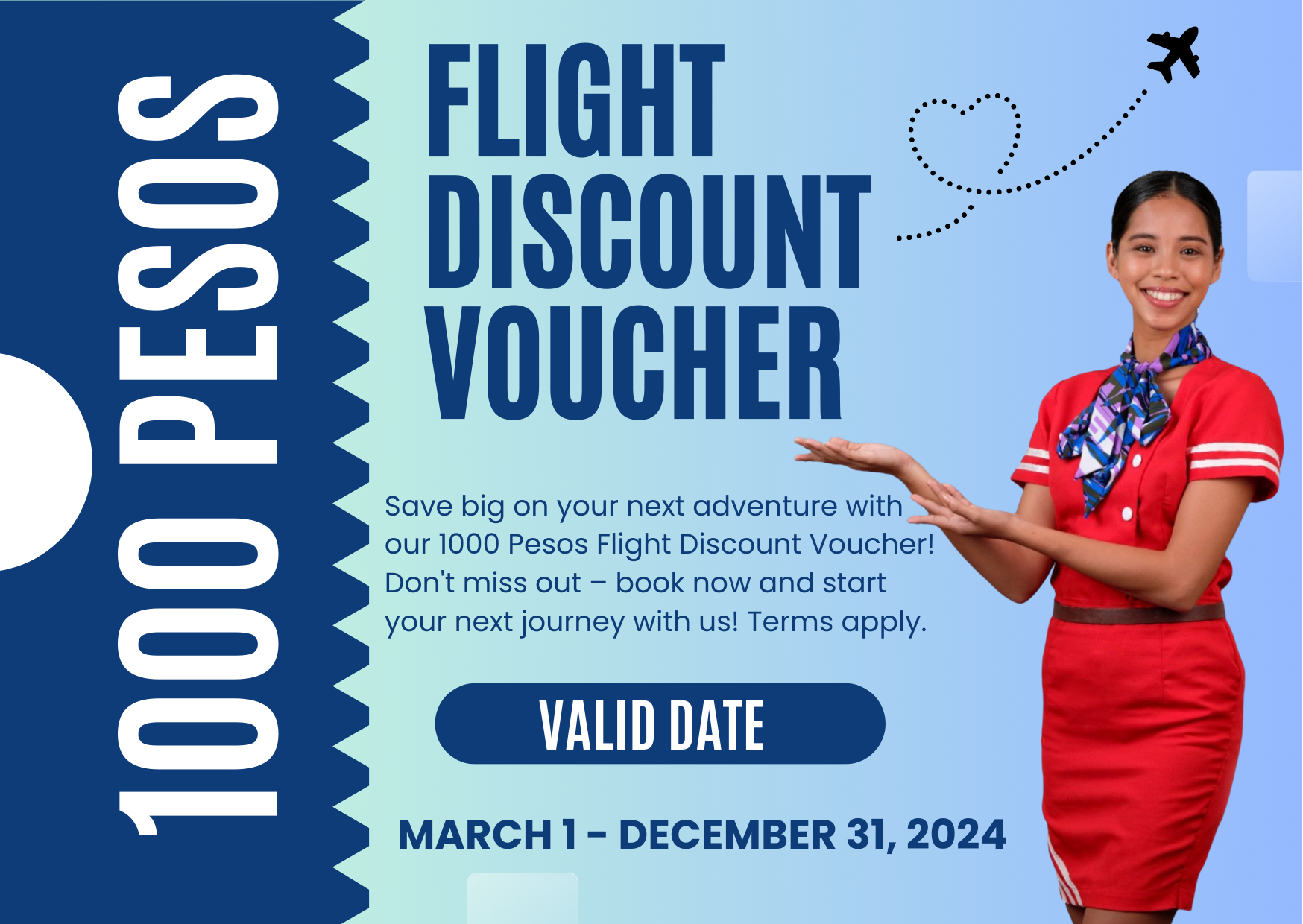 1000 Pesos International Flight Voucher by Jetliner Express