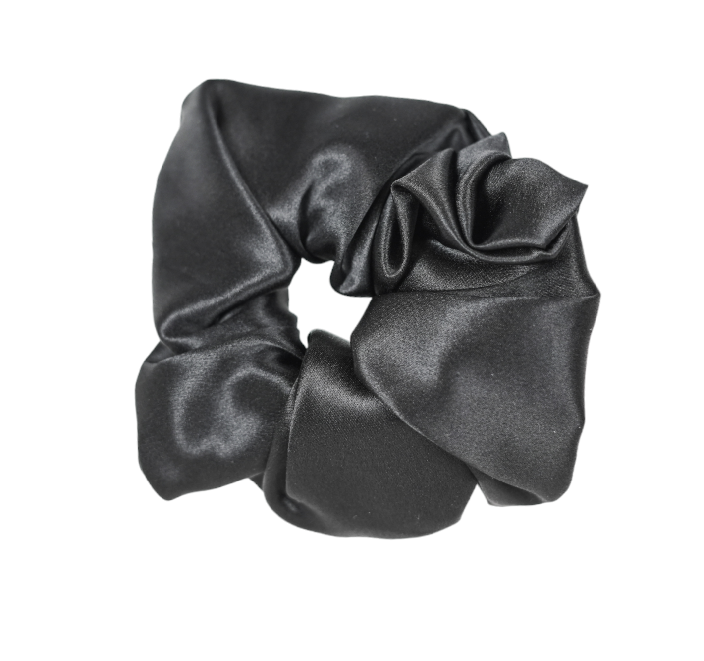 Chouchou XL en soie, noir