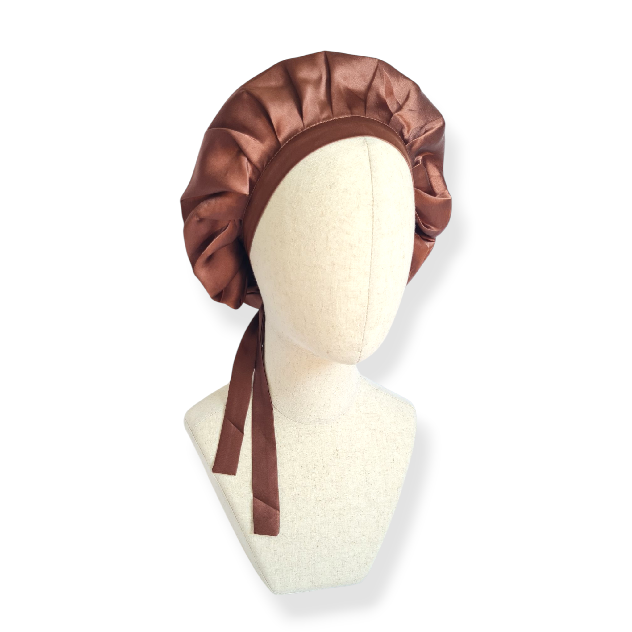 Bonnet en soie , coffee
