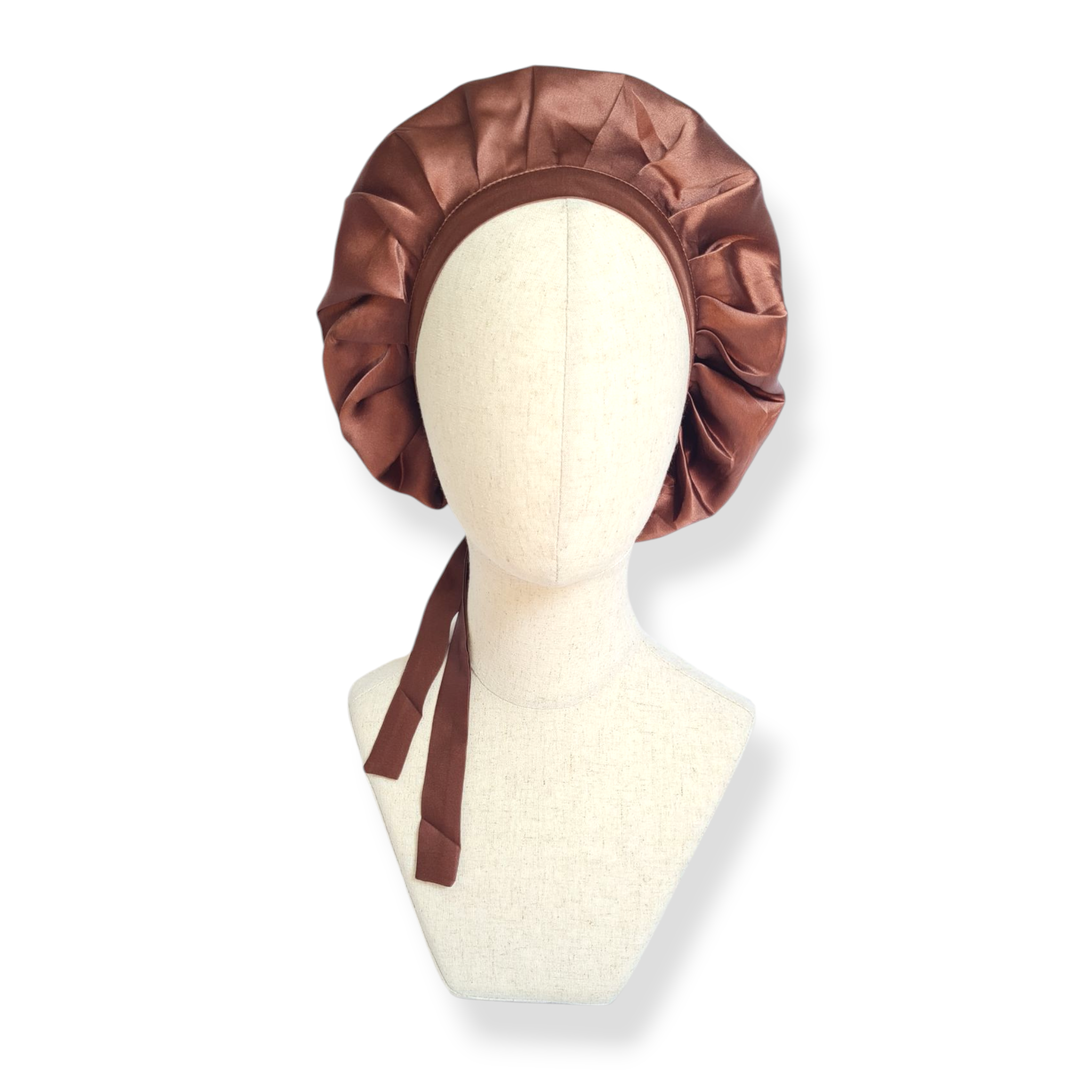 Bonnet en soie , coffee