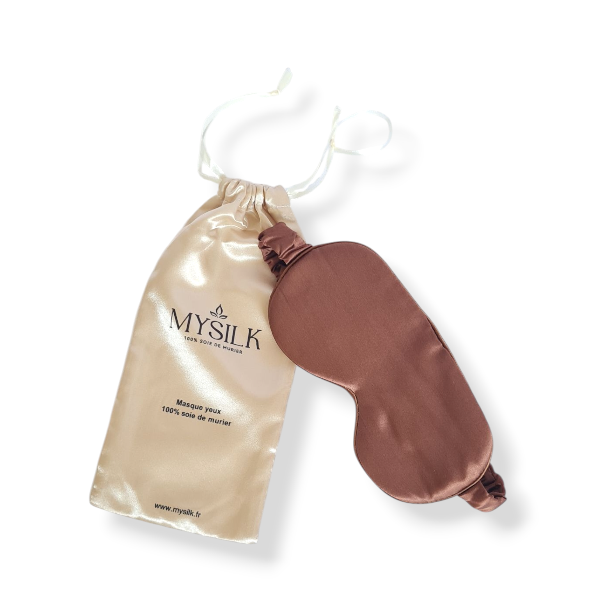 Masque yeux en soie, coffee
