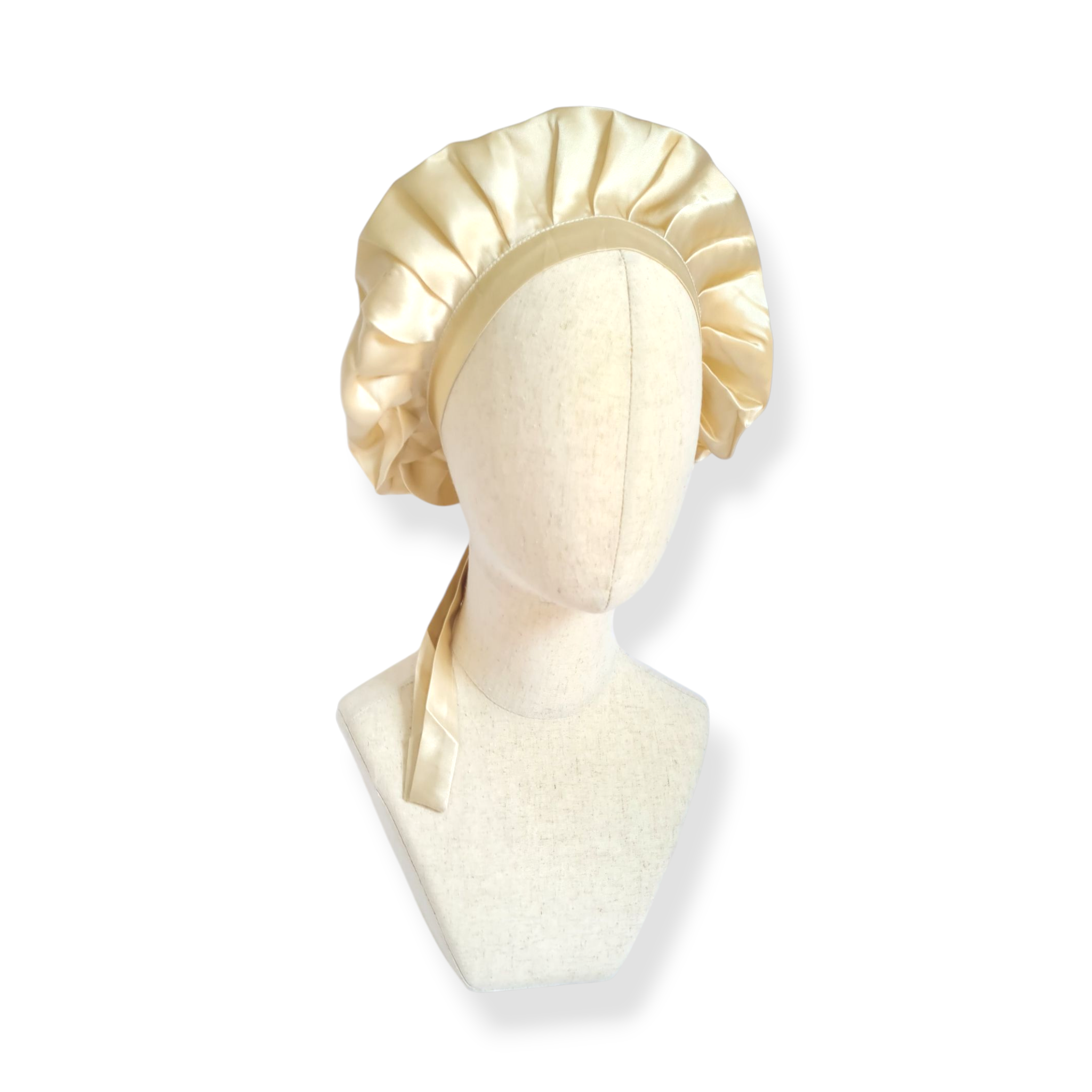 Bonnet en soie, champagne 