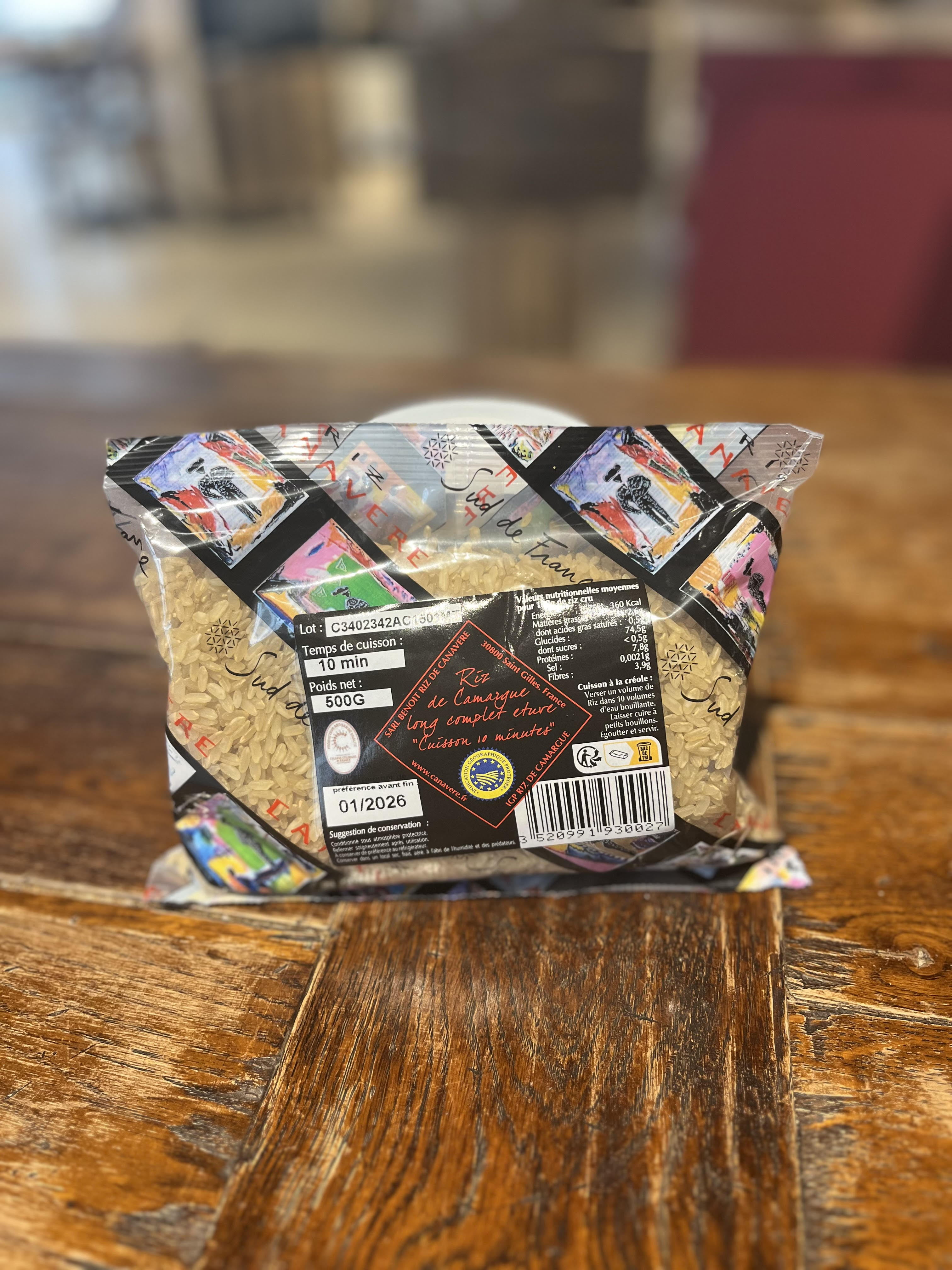 RIZ DE CAMARGUE IGP COMPLET ÉTUVÉ 500 GR