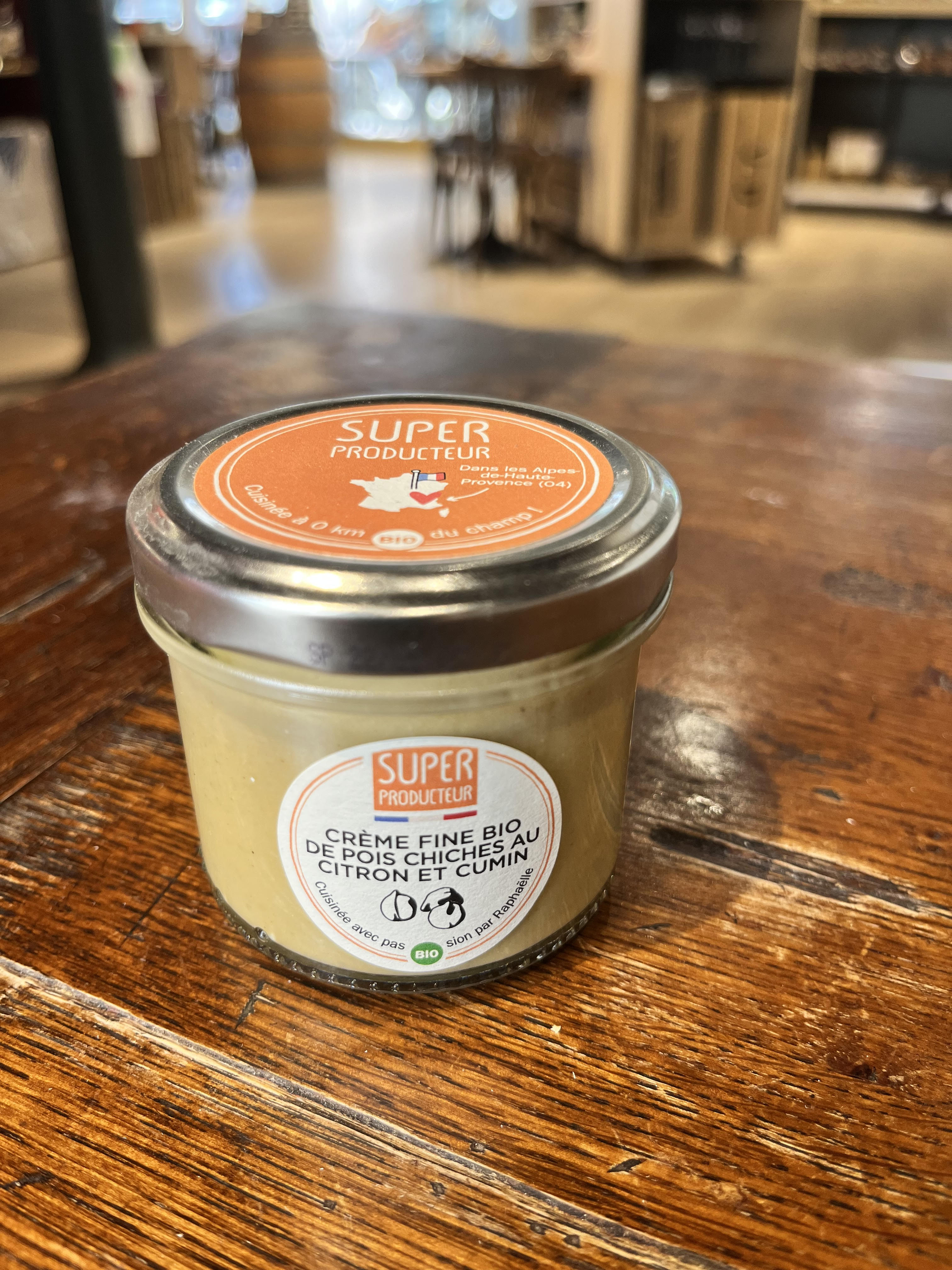 Crème Fine Bio de Pois Chiches au Citron et Cumin - 100g