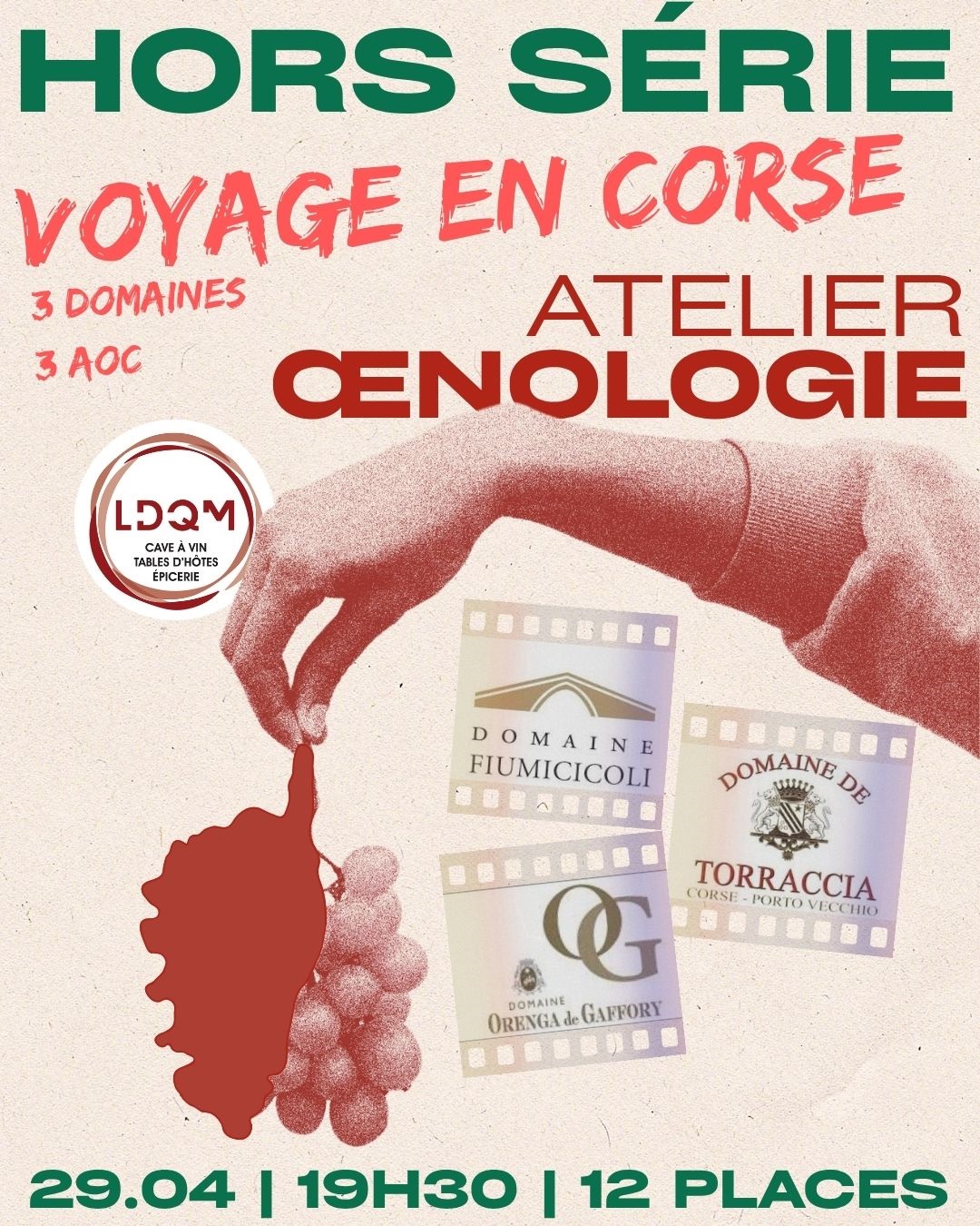 Atelier Œnologie Corse MERCREDI 29 AVRIL 2026