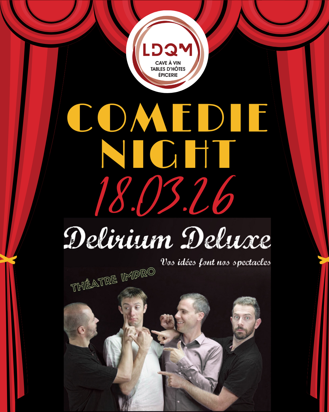 COMÉDIE THÉÂTRE / Mercredi 18 Mars 2026 