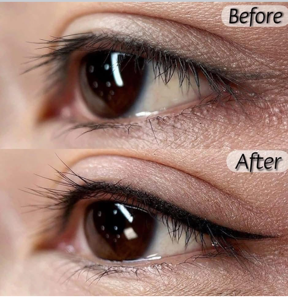 Eyeliner, Wimpernkranz - Verdichtung, Eyeliner + Augenlid Schattierung: