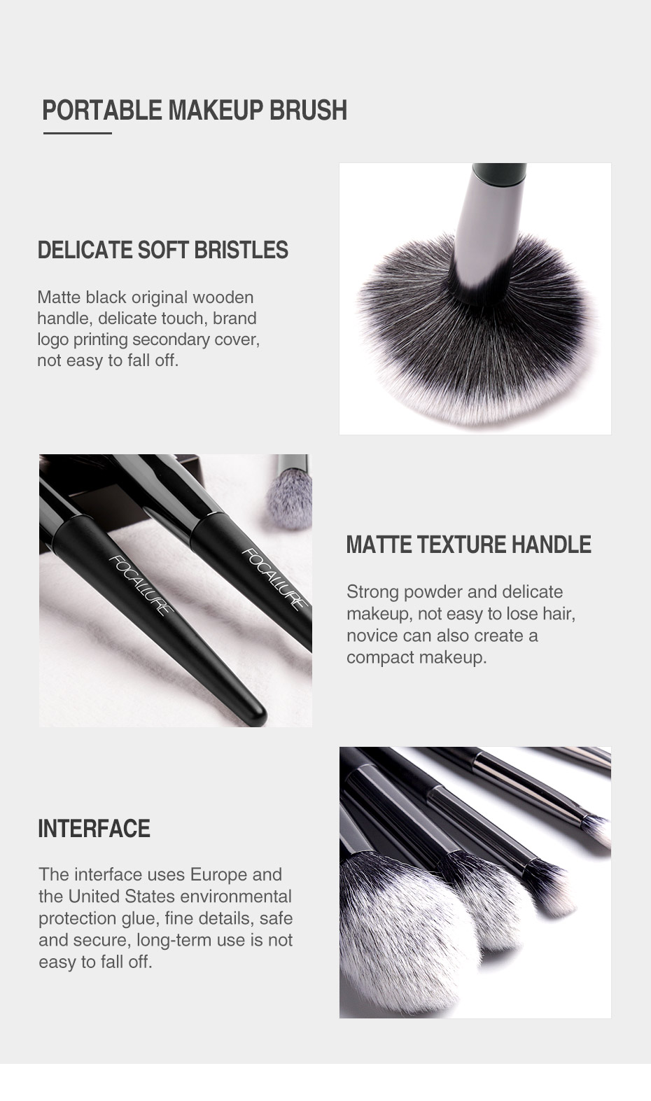  6pcs maekup brush(no bag)