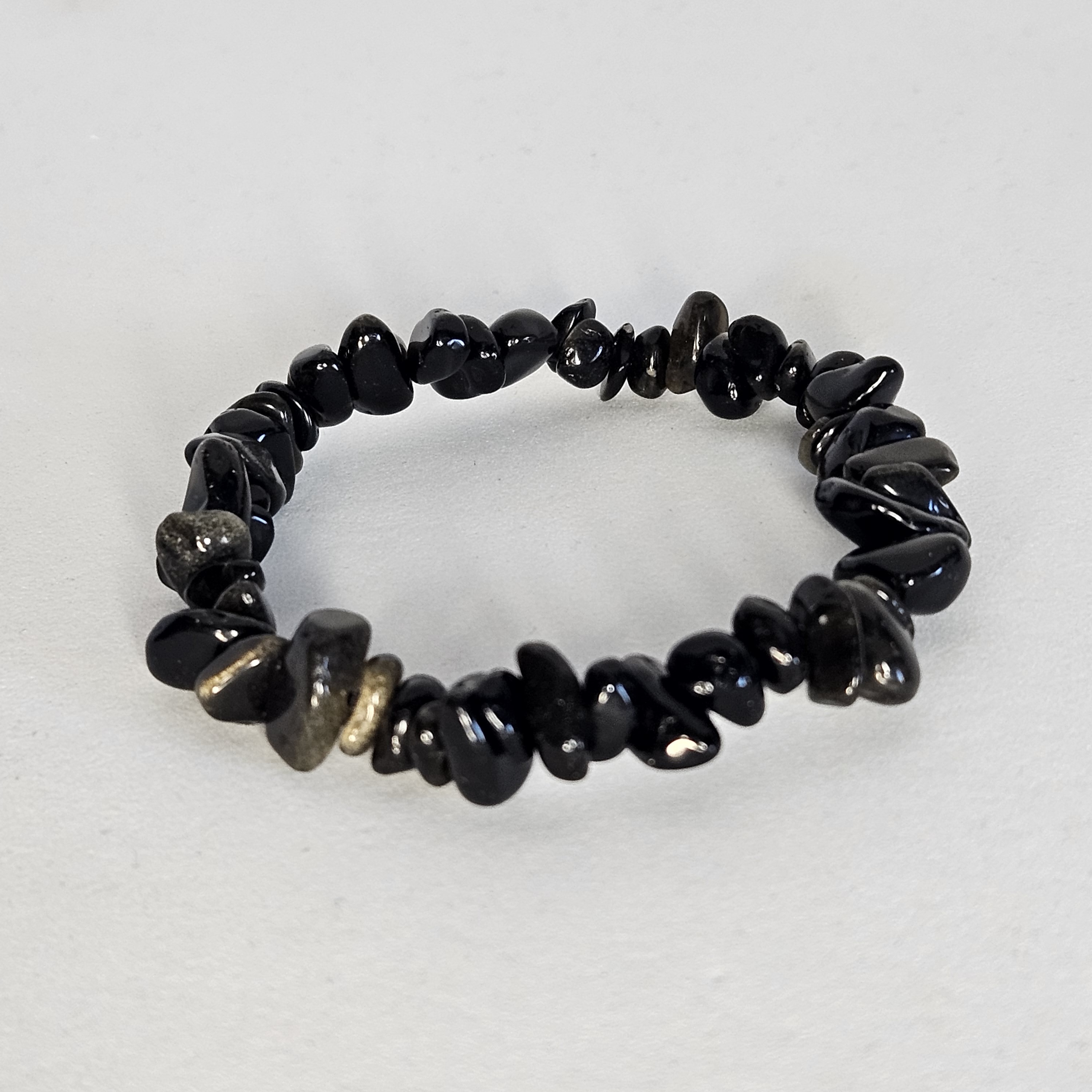 Bracelet baroque Obsidienne Dorée