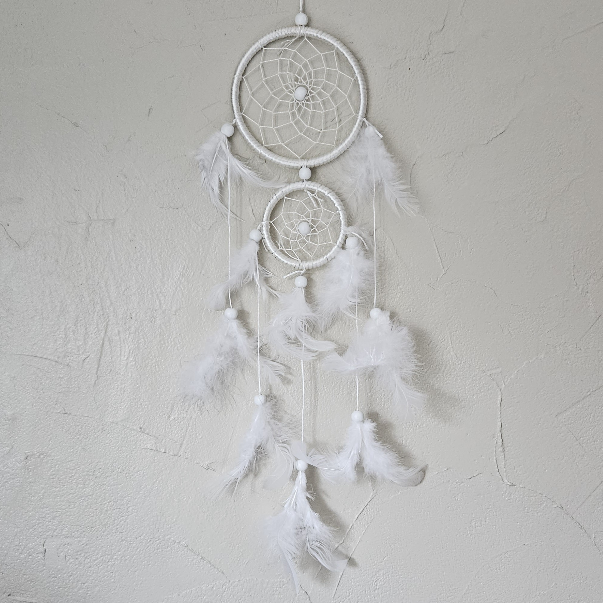 Attrape-rêves plumes blanches