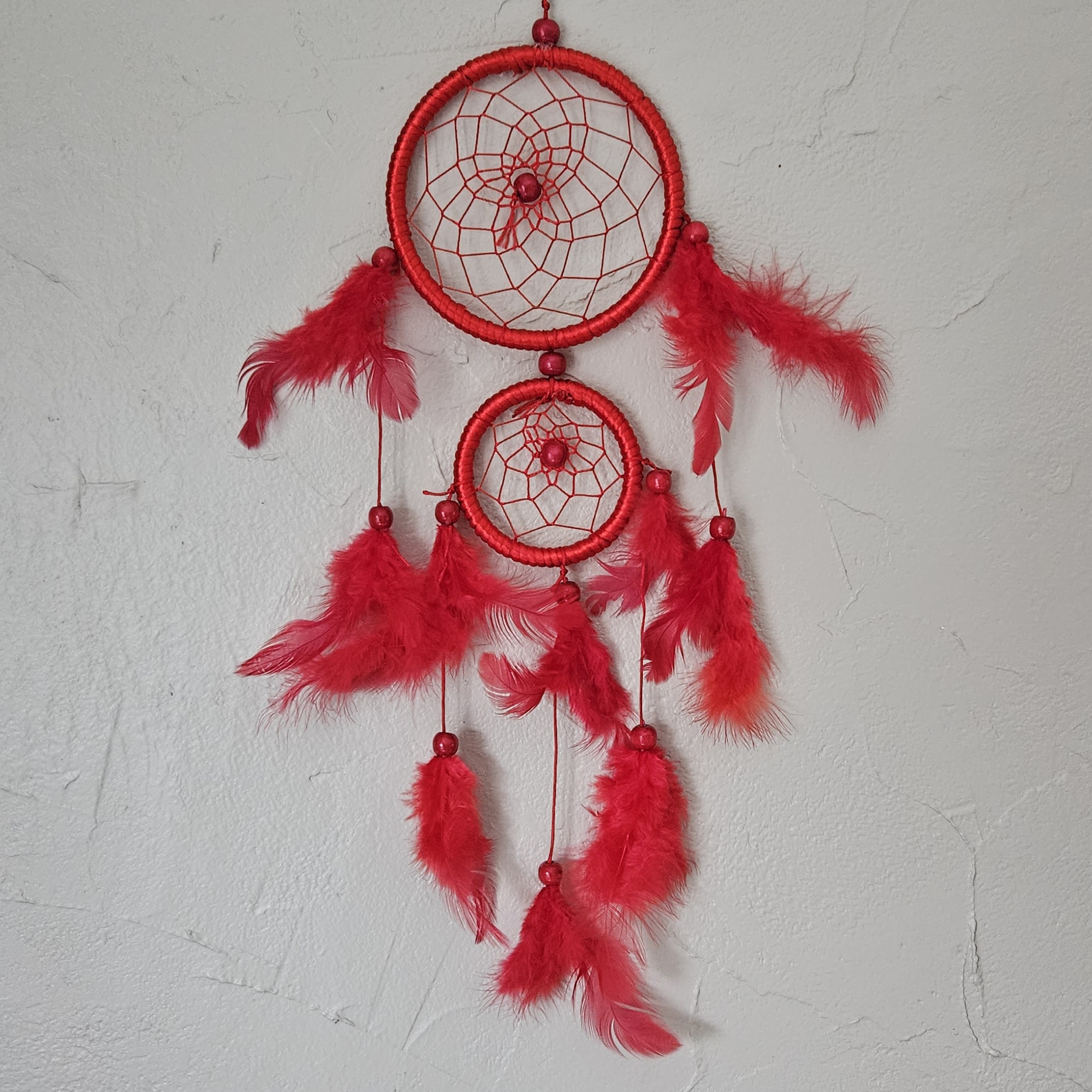Attrape-rêves plumes rouges