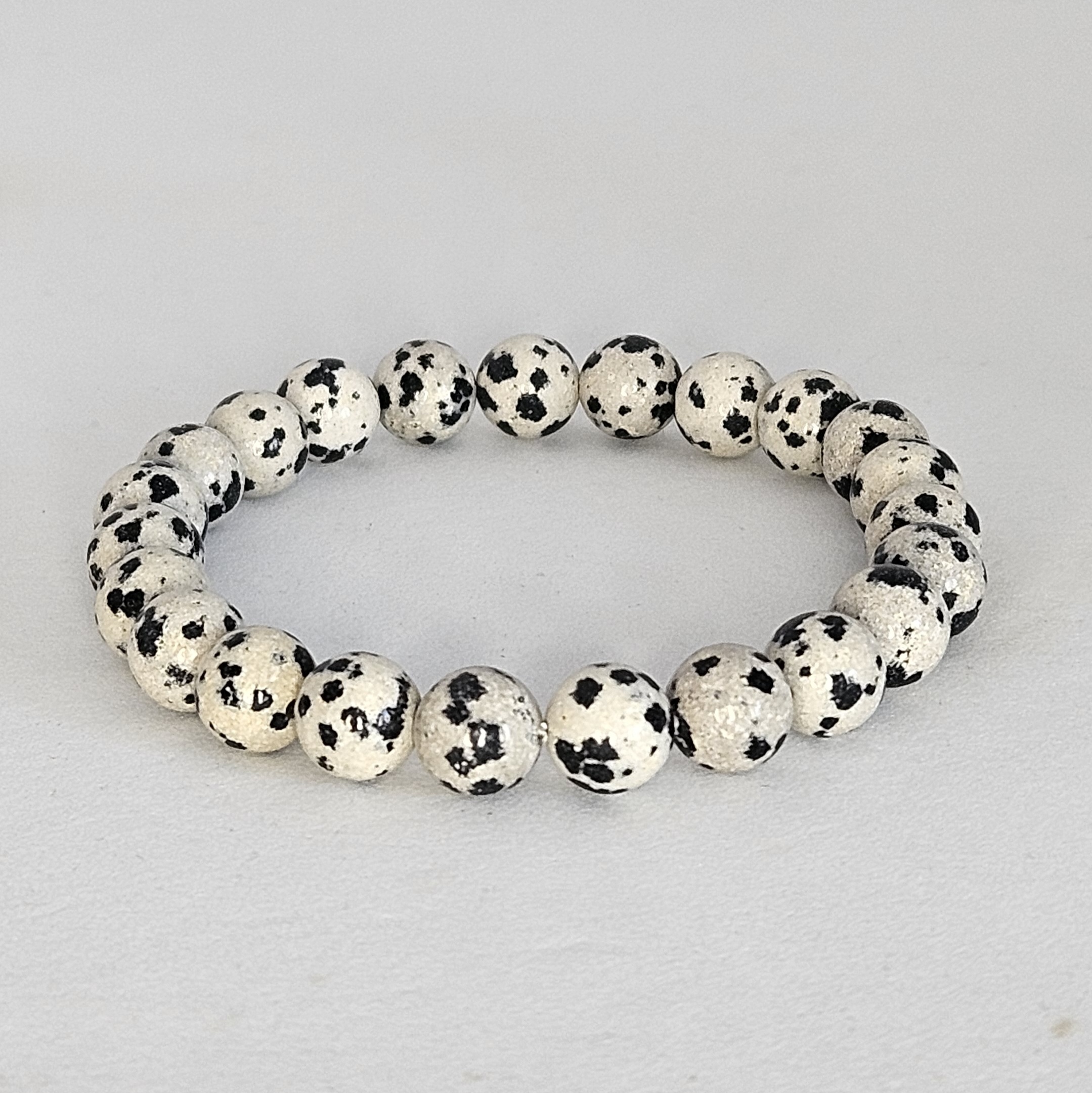 Bracelet en perles Jaspe Dalmatien