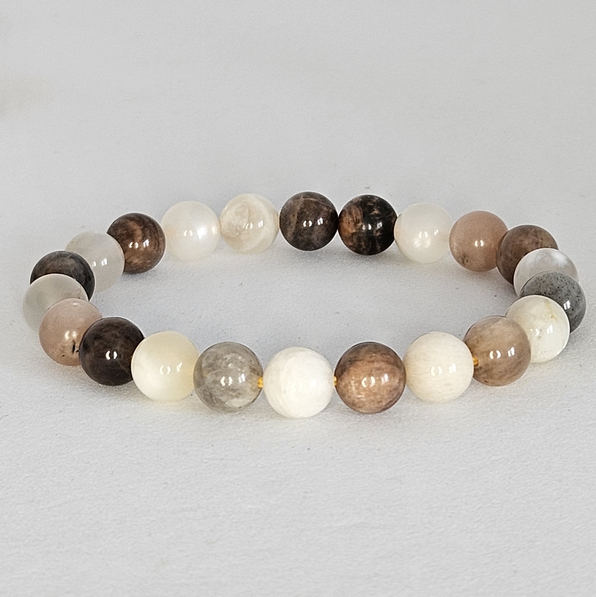 Bracelet en perles Pierre de Lune multicolore