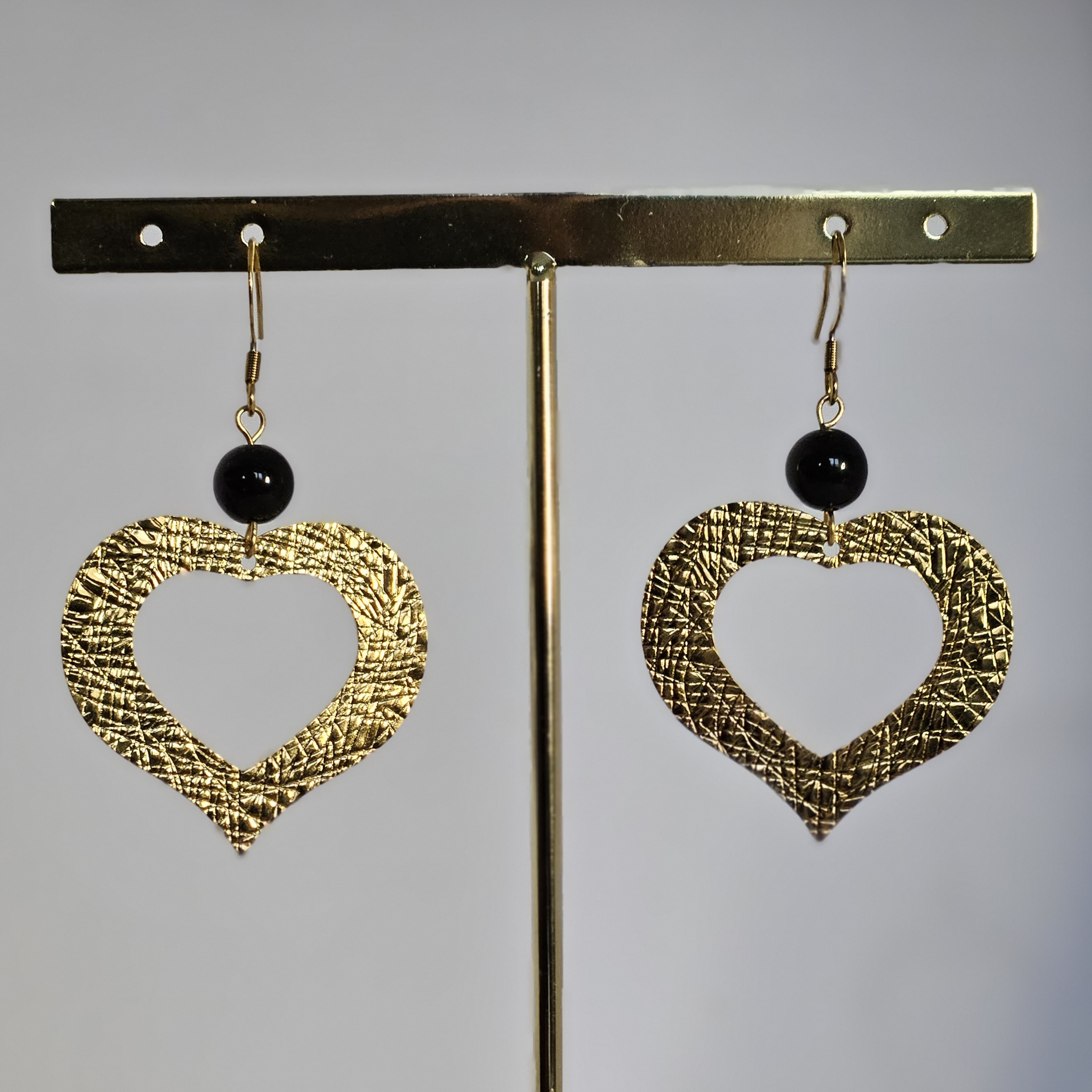 Boucles d'oreilles Cœur OBSIDIENNE
