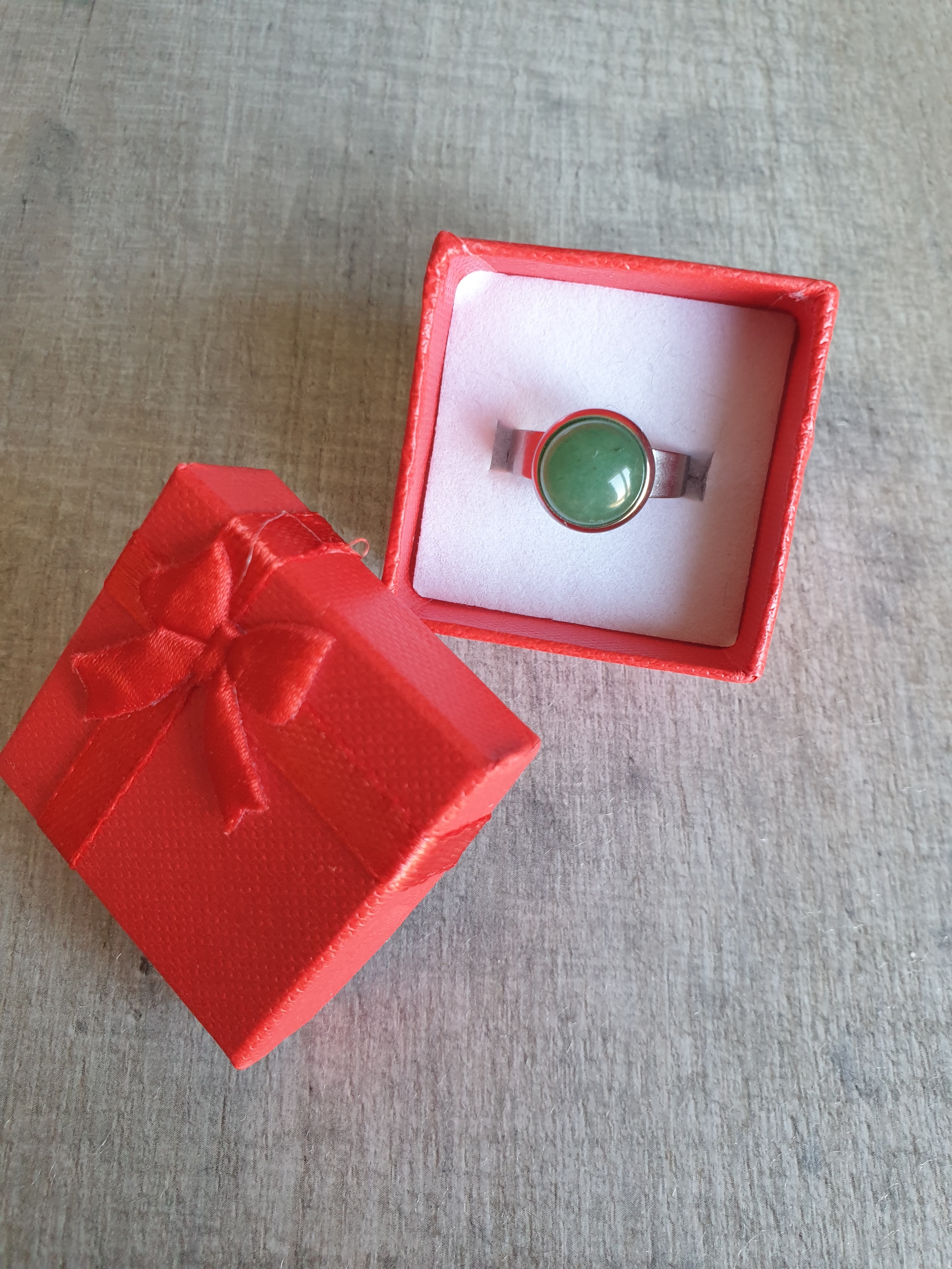 Bague ronde argentée AVENTURINE
