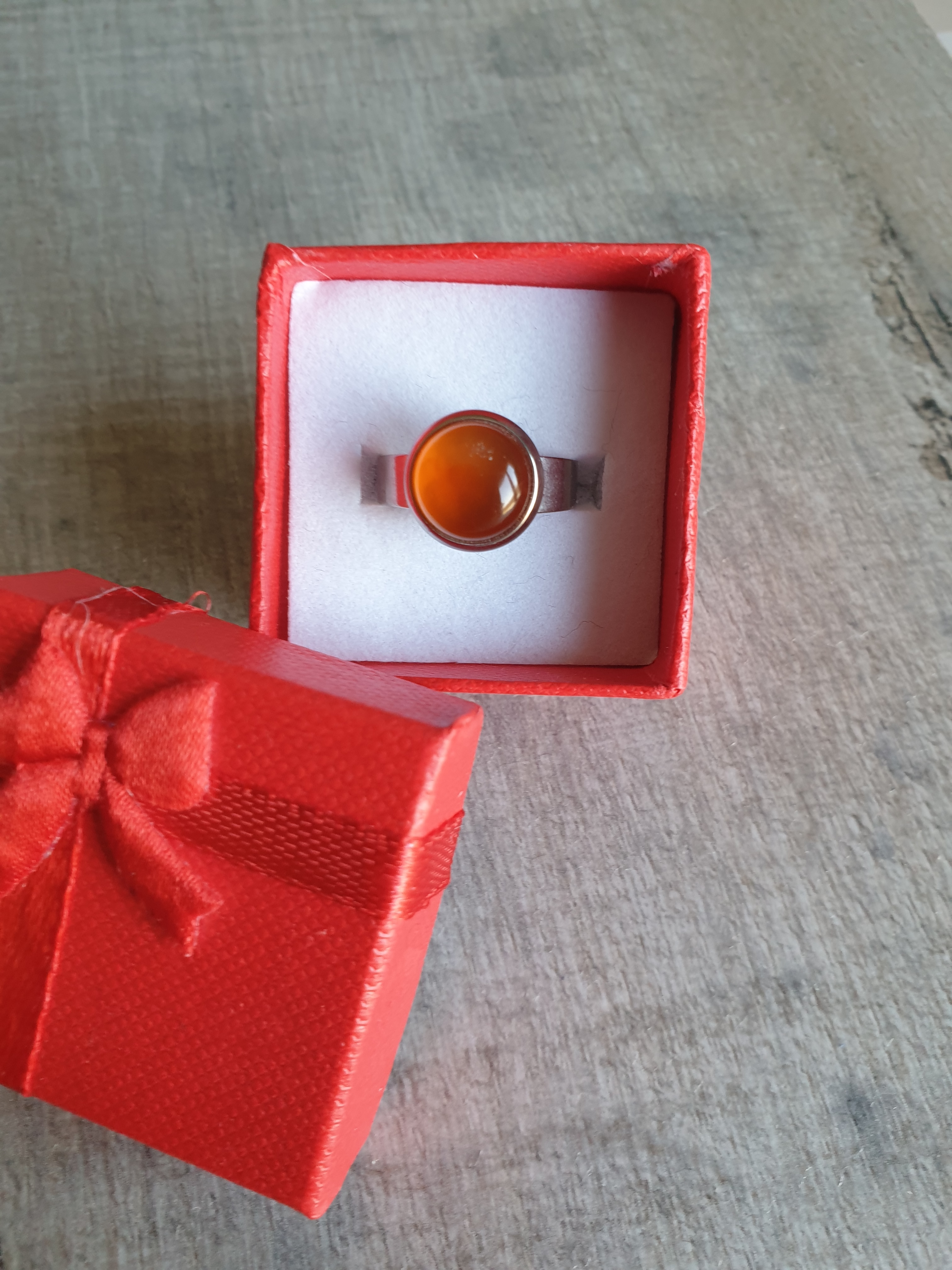 Bague ronde argentée CORNALINE
