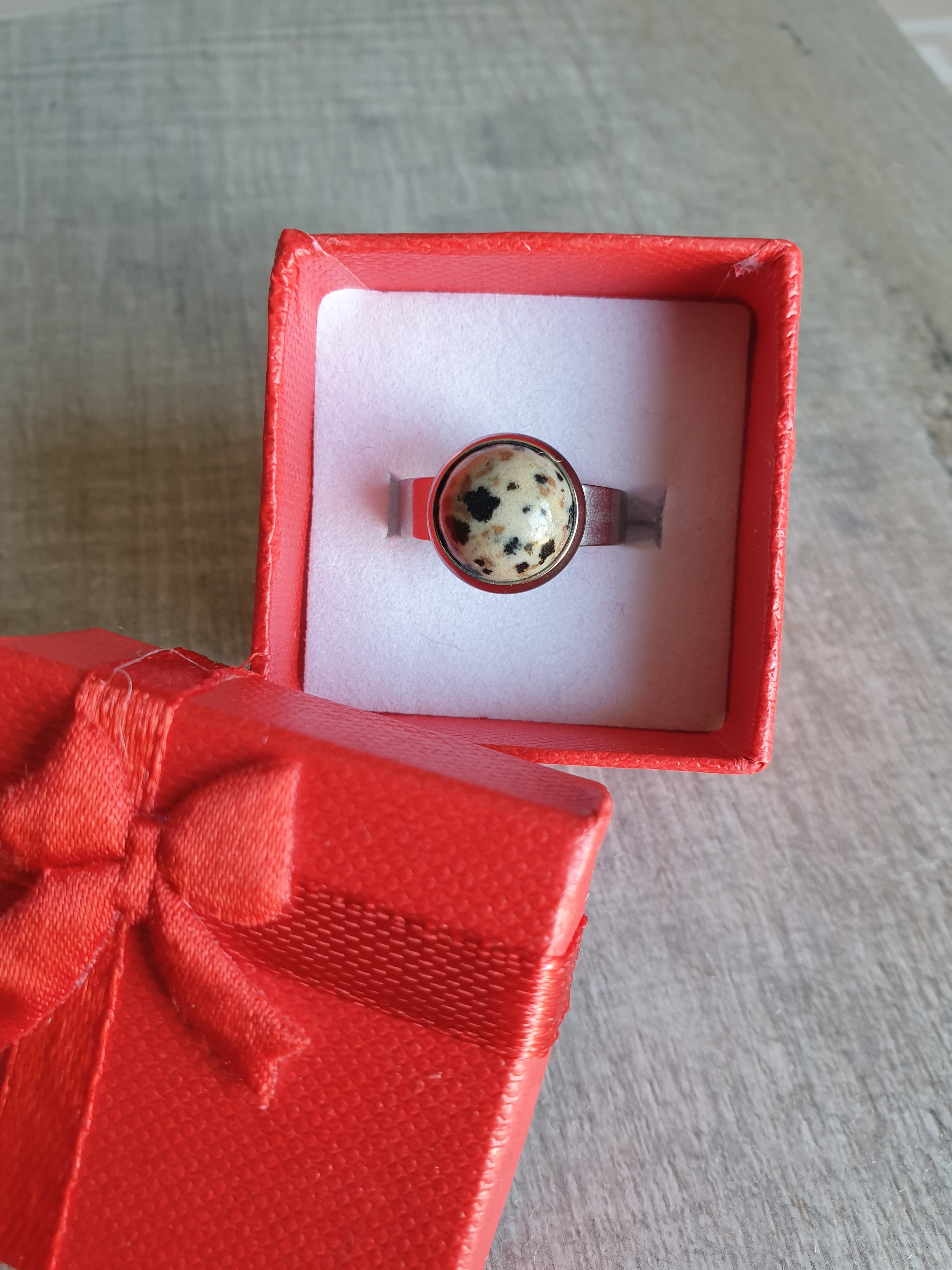 Bague ronde argentée DALMATIEN