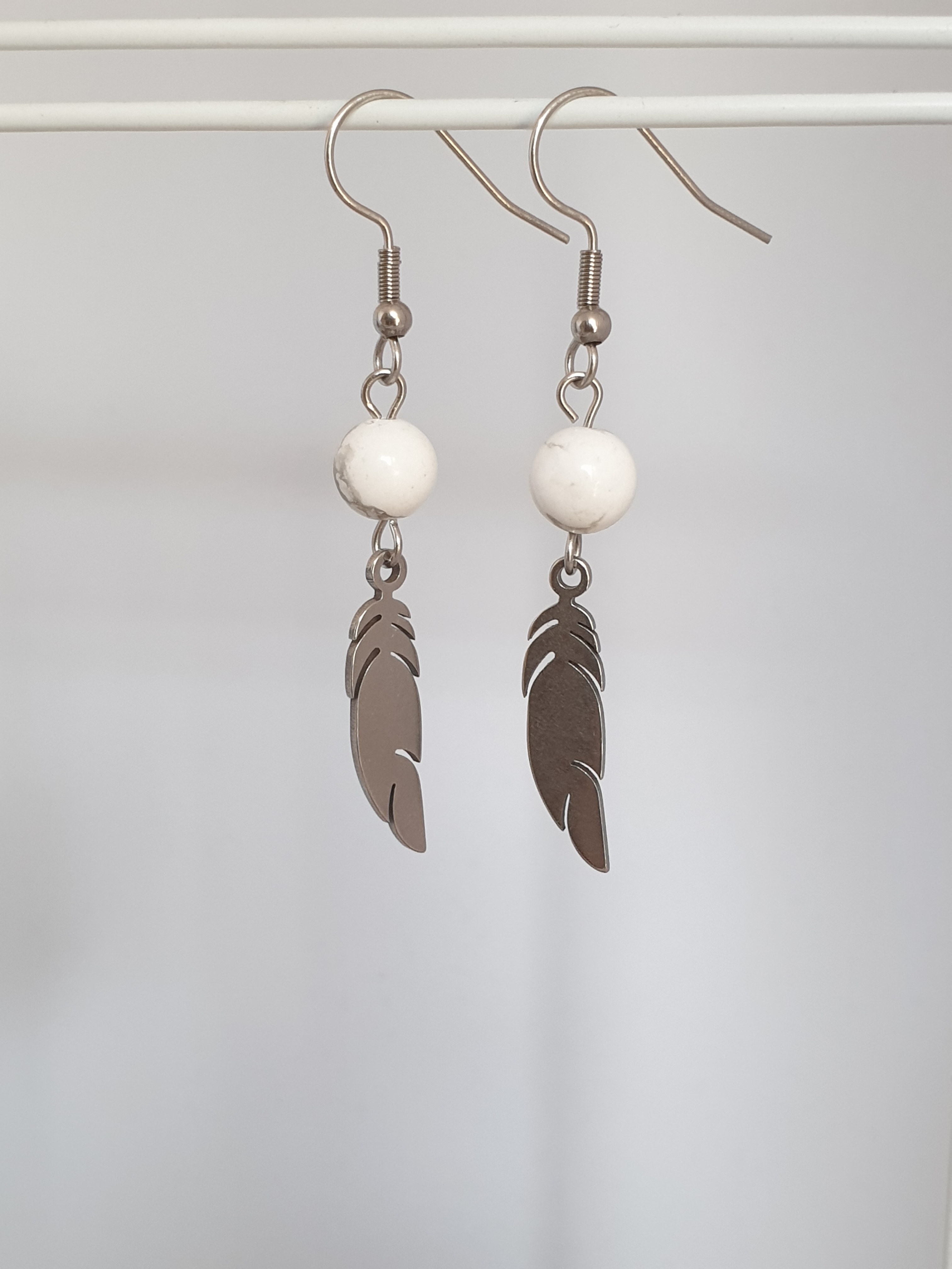 Boucles d'oreilles argentées HOWLITE