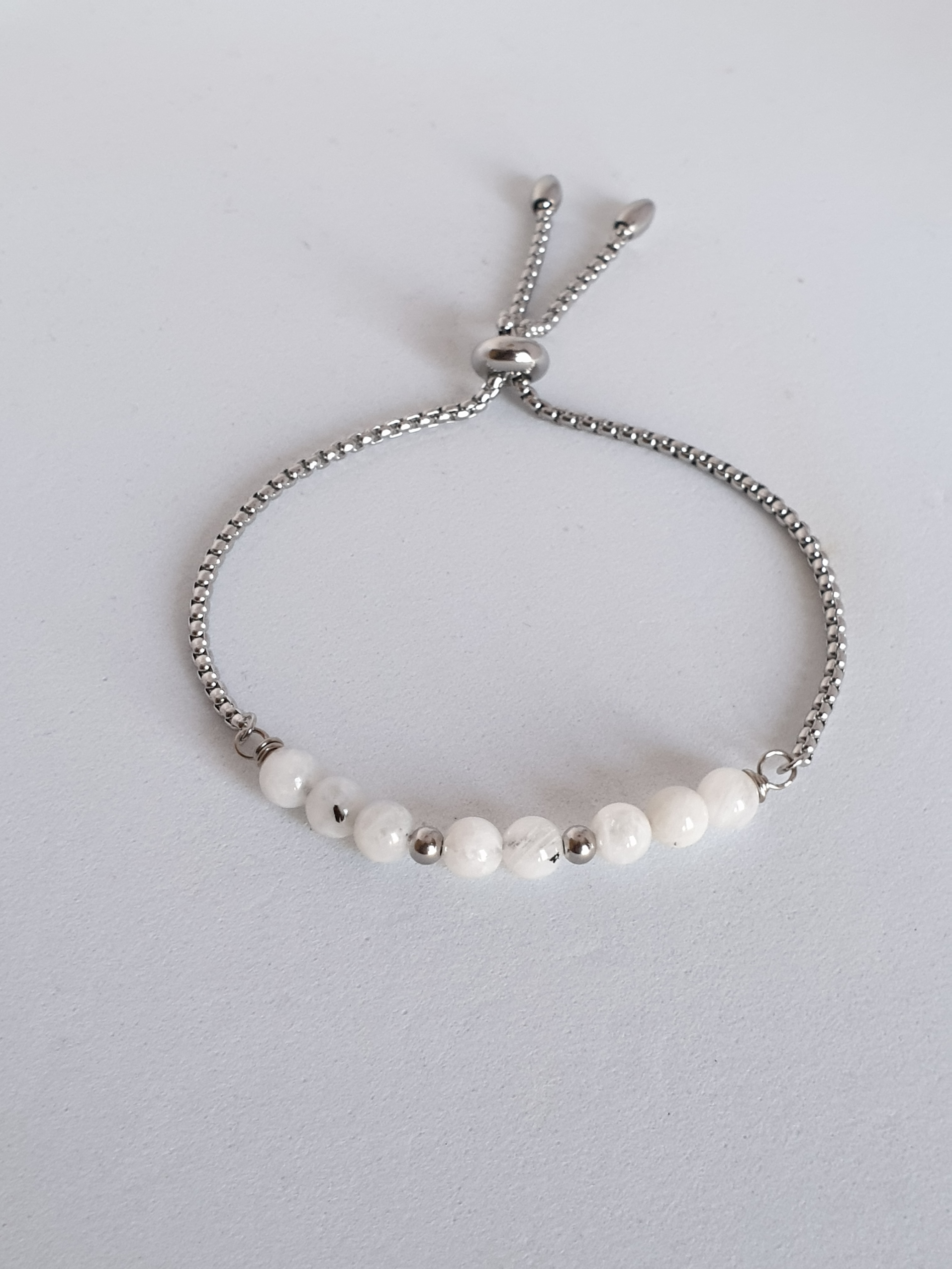 Bracelet coulissant argenté PIERRE DE LUNE