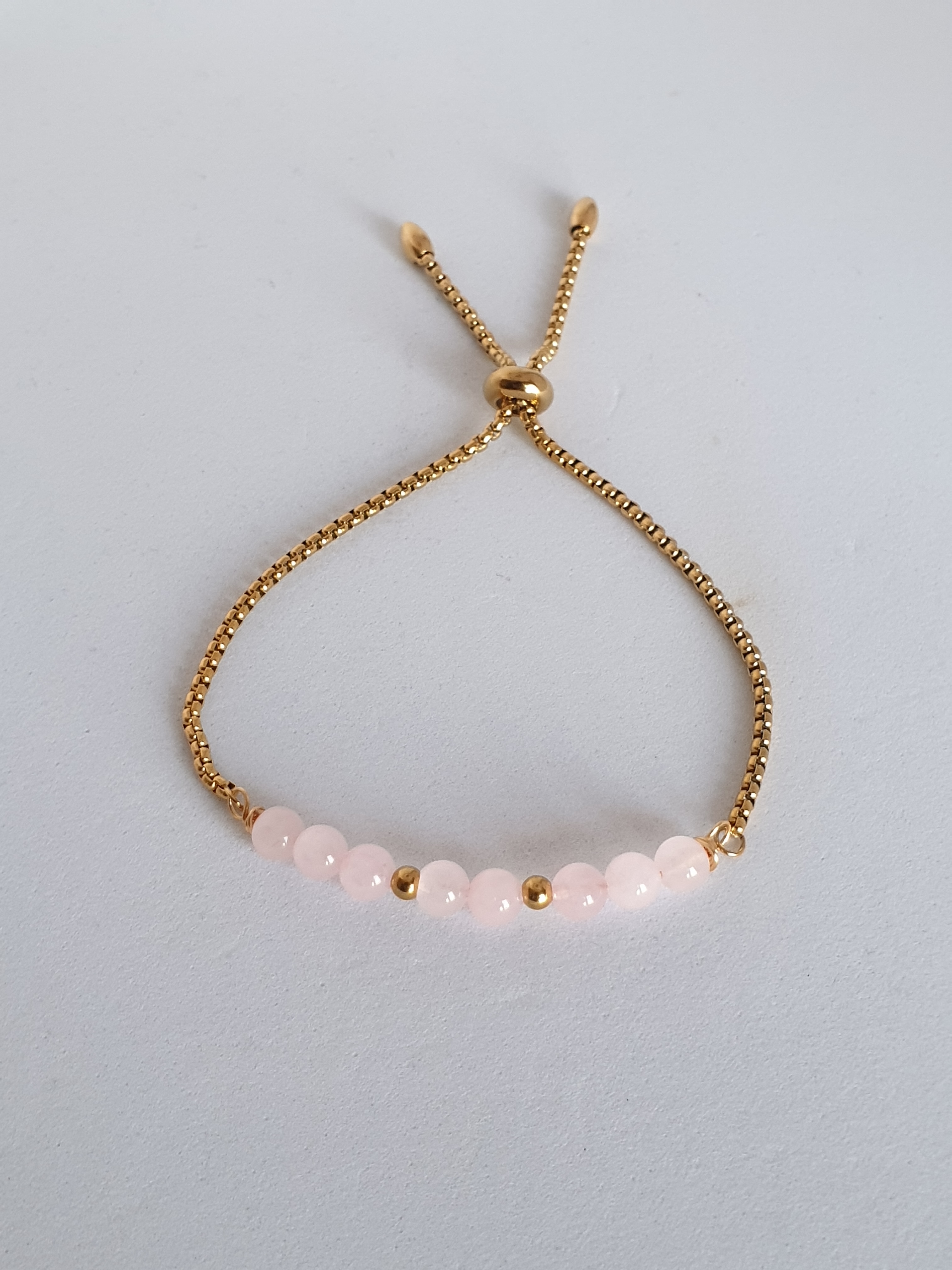 Bracelet coulissant doré QUARTZ ROSE