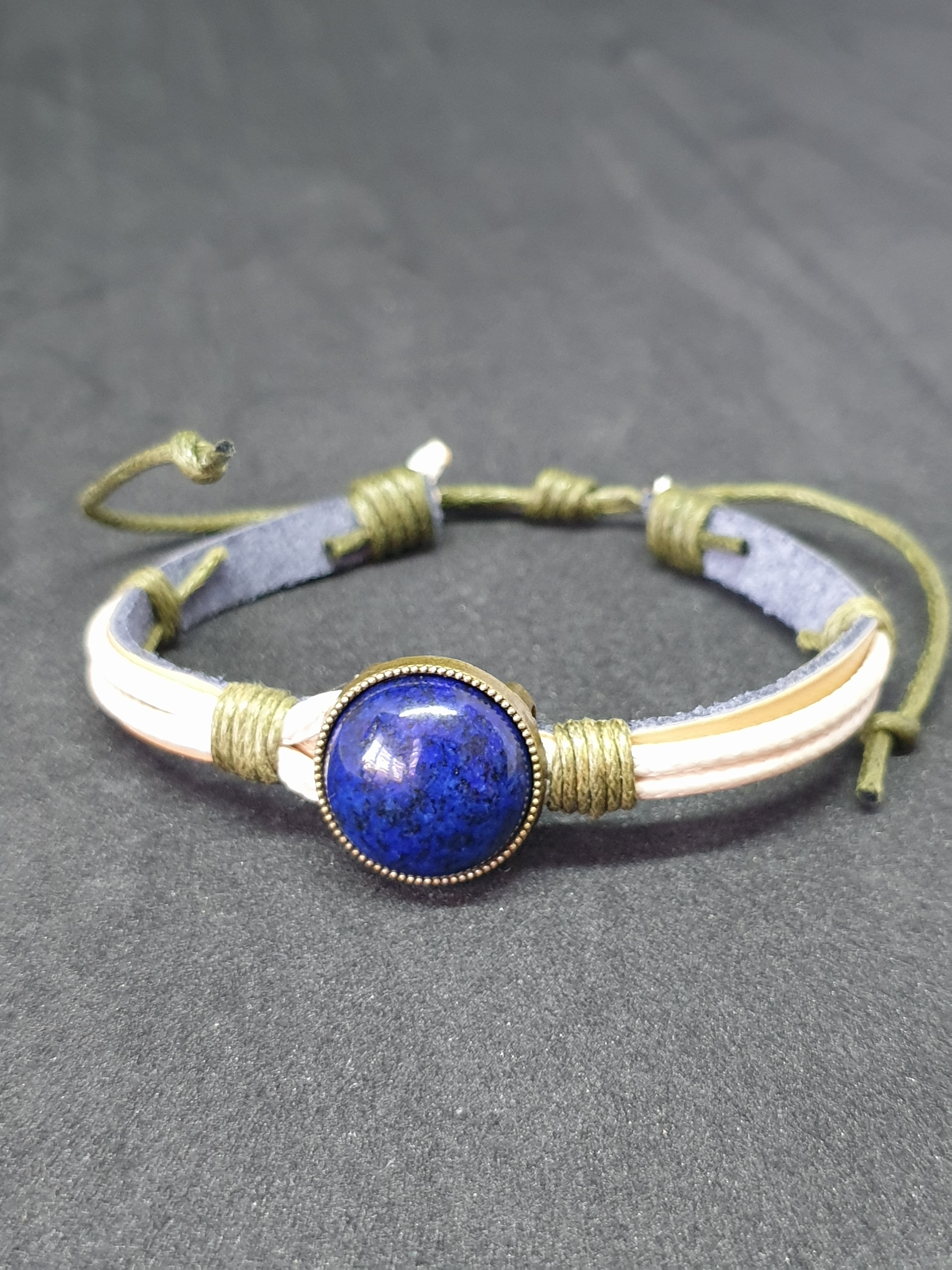 Bracelet cuir LAPIS LAZULI
