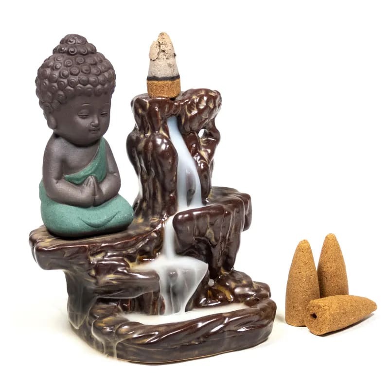 Brûleur d'encens à refoulement Petit Buddha