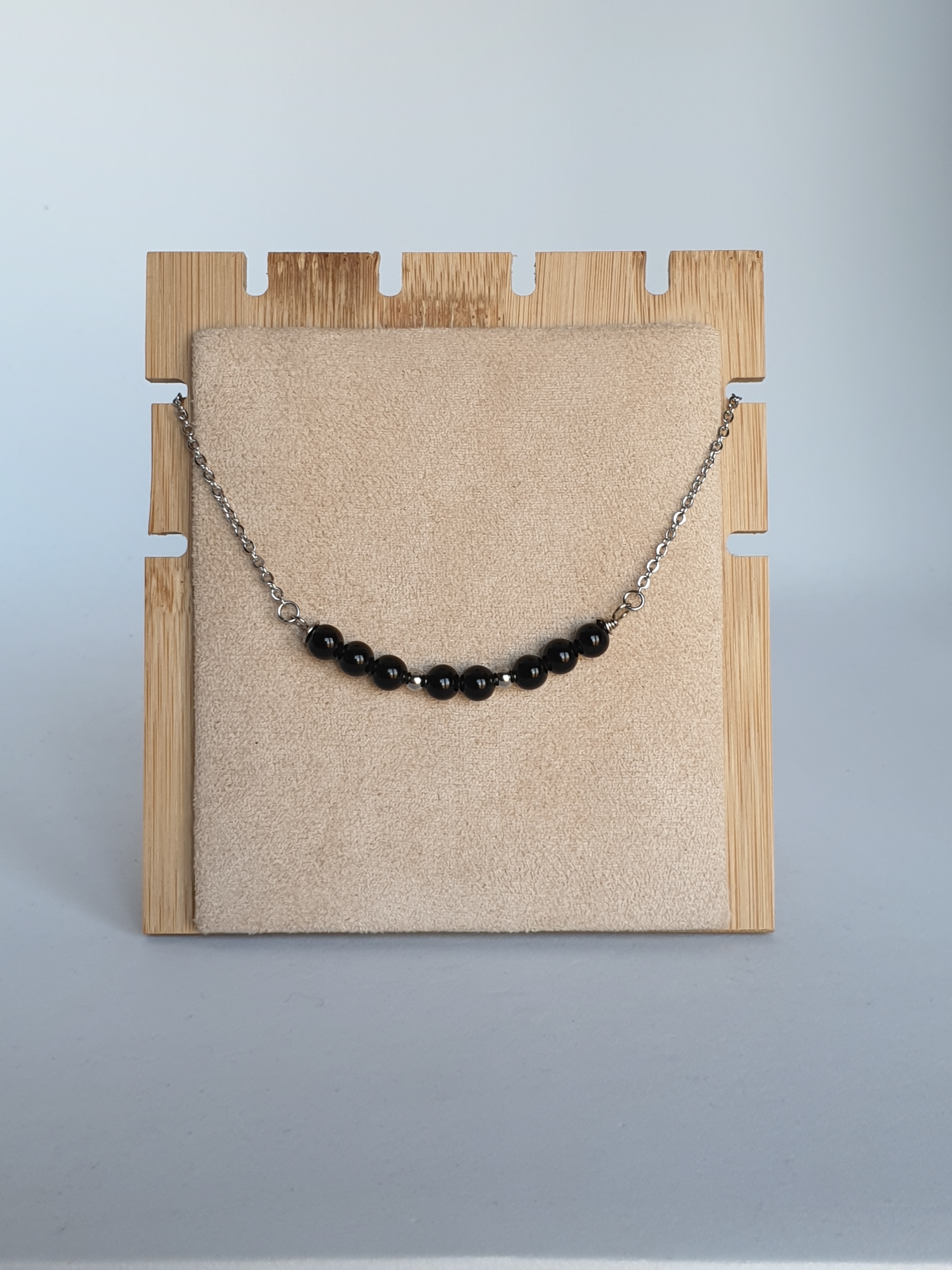 Collier argentée OBSIDIENNE