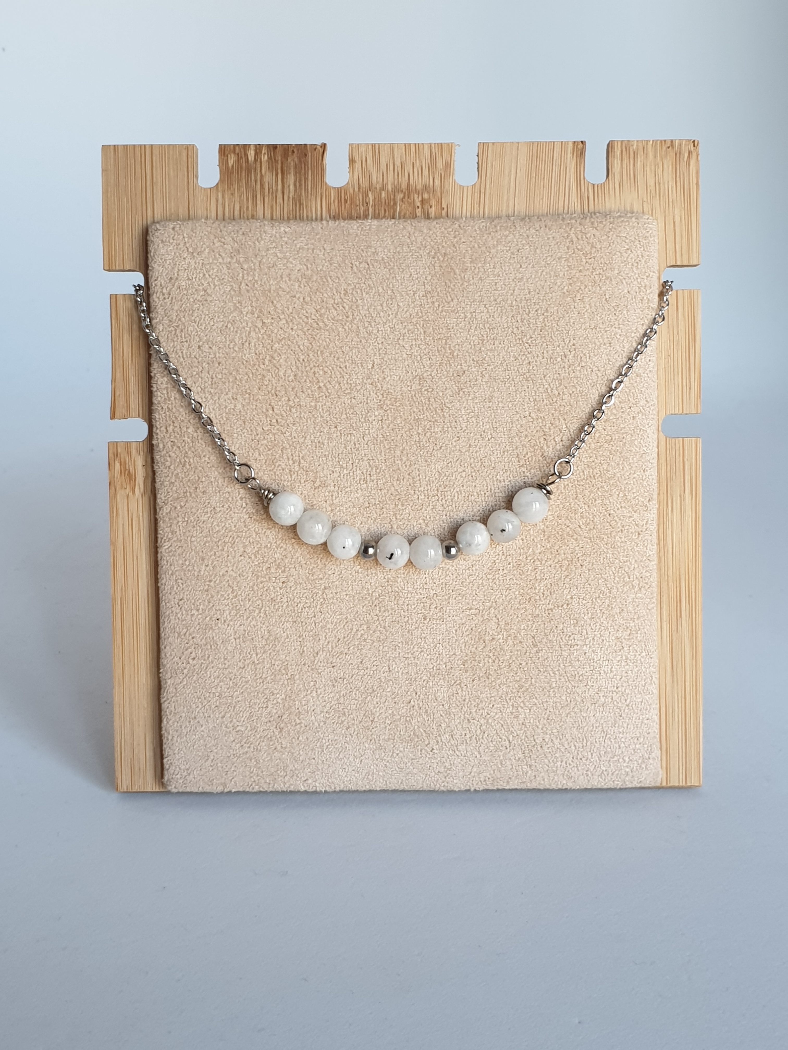 Collier argenté PIERRE DE LUNE