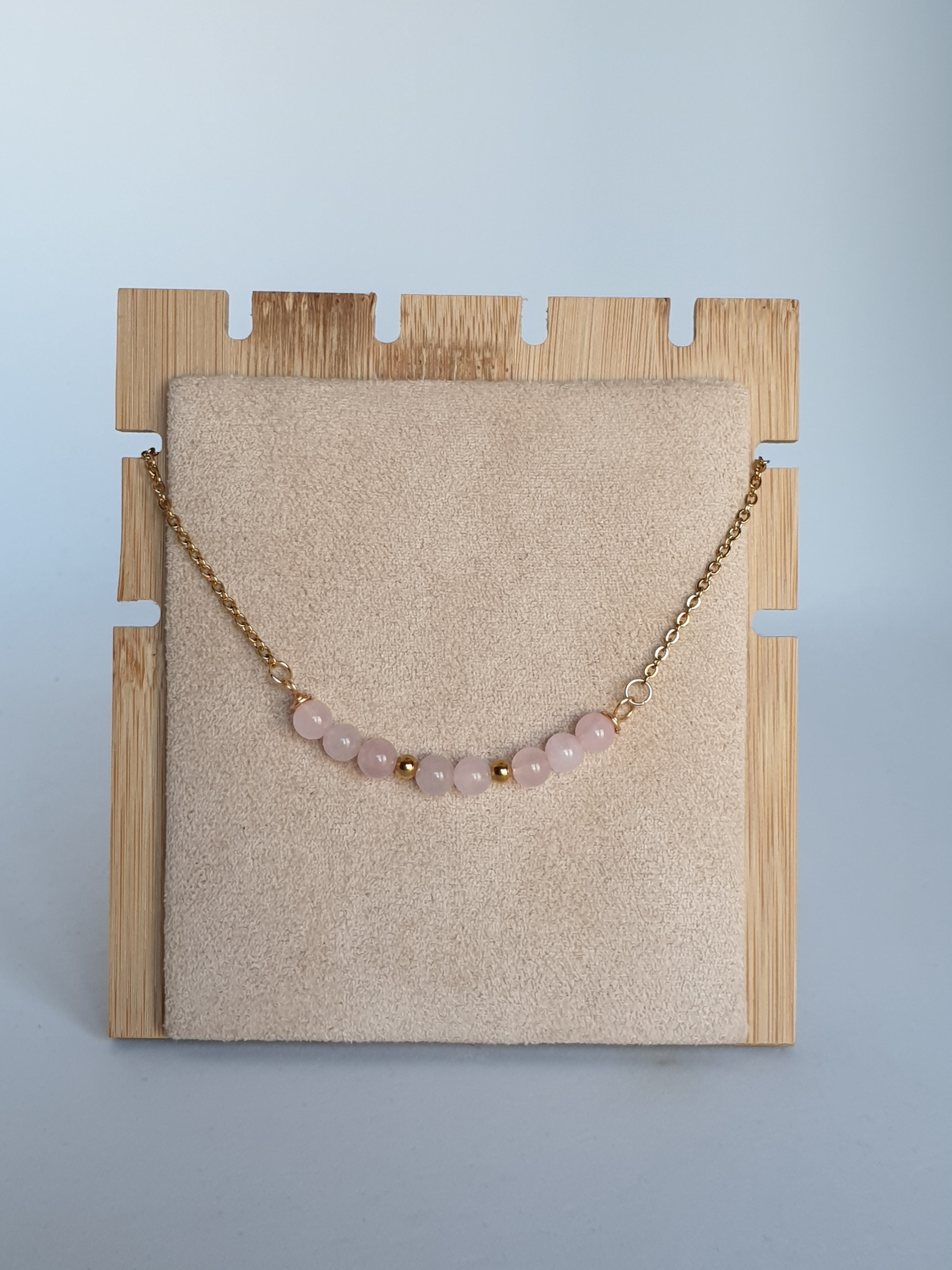 Collier doré QUARTZ ROSE