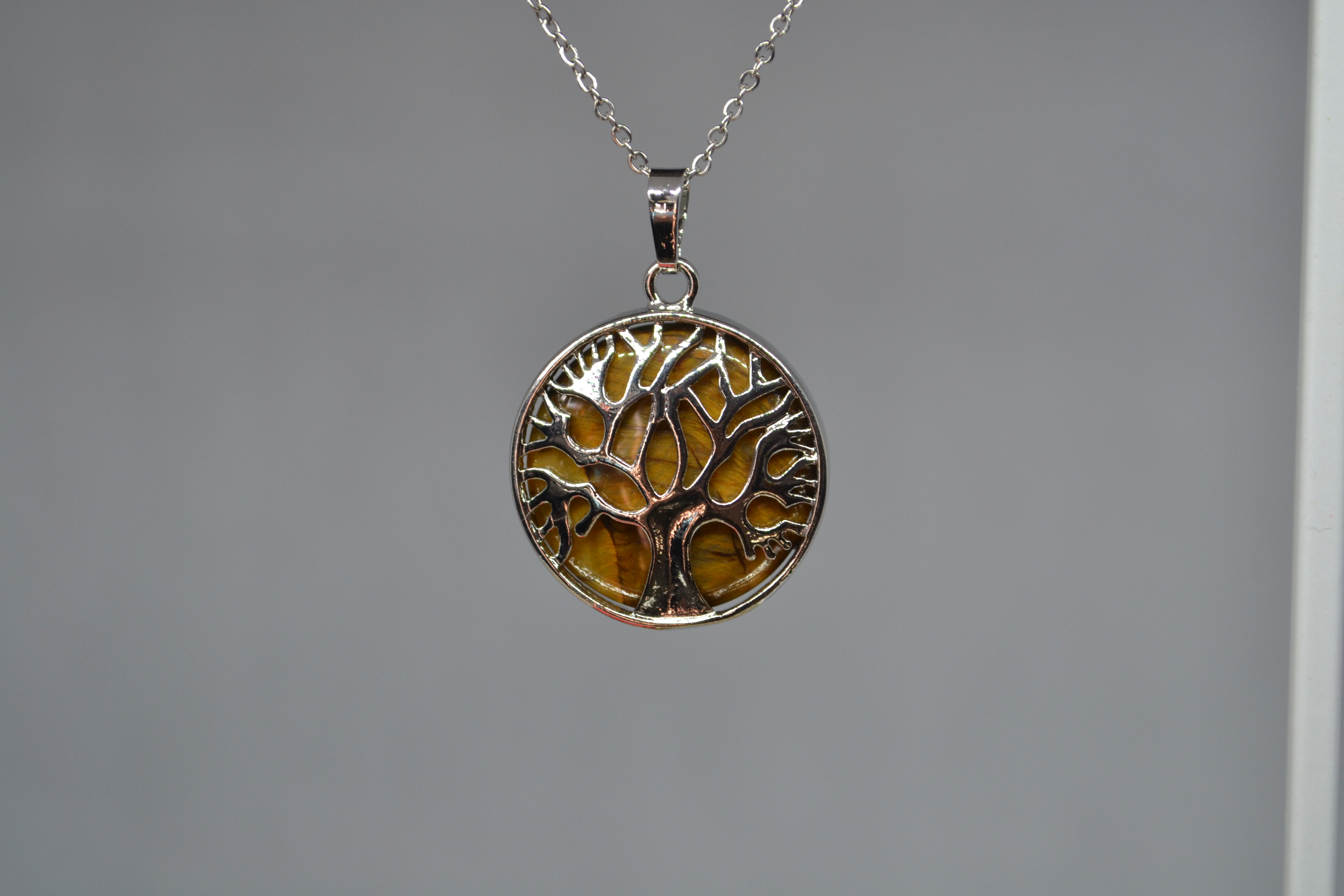 Pendentif arbre de vie ŒIL DE TIGRE