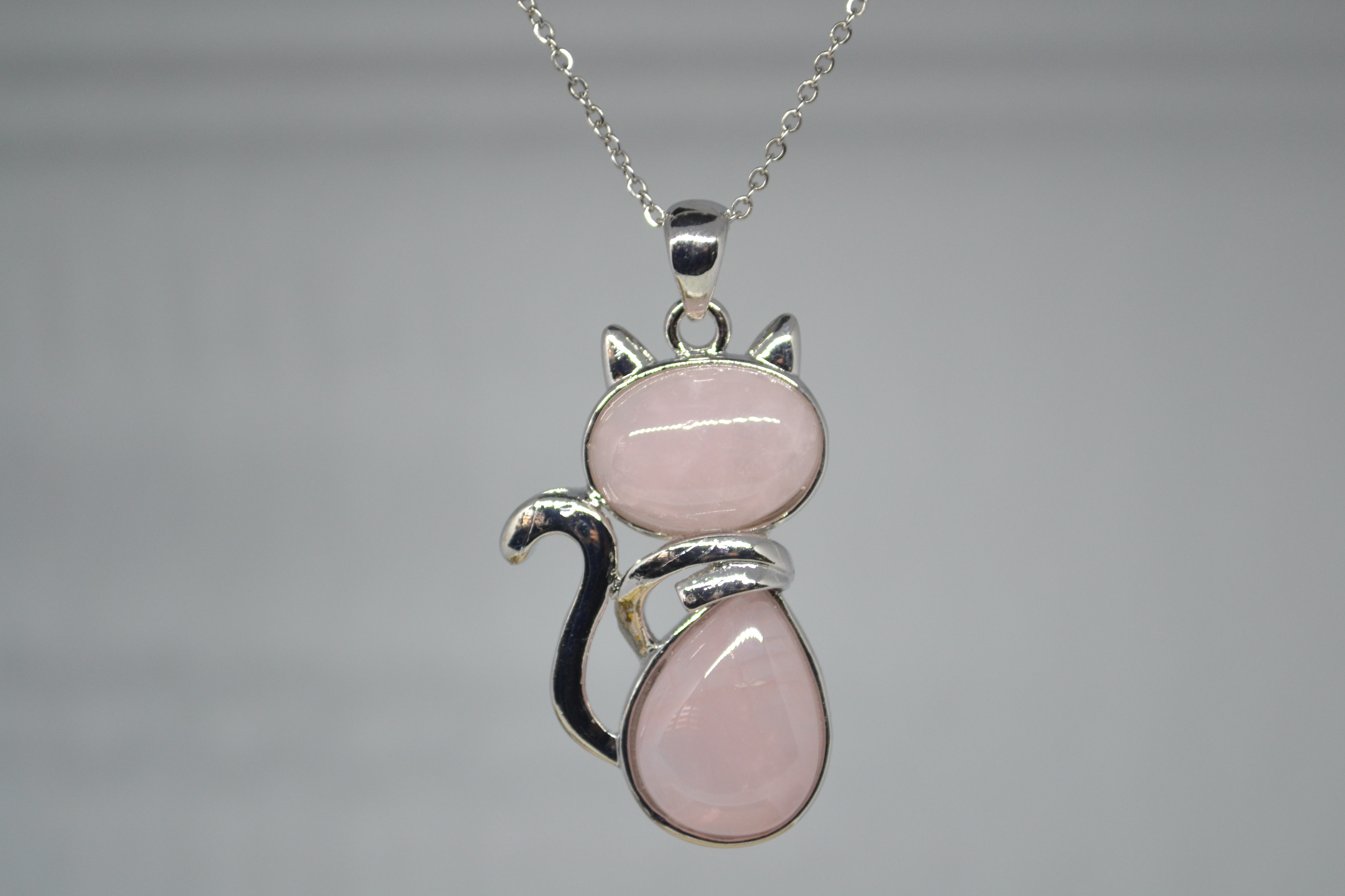 Pendentif chat QUARTZ ROSE