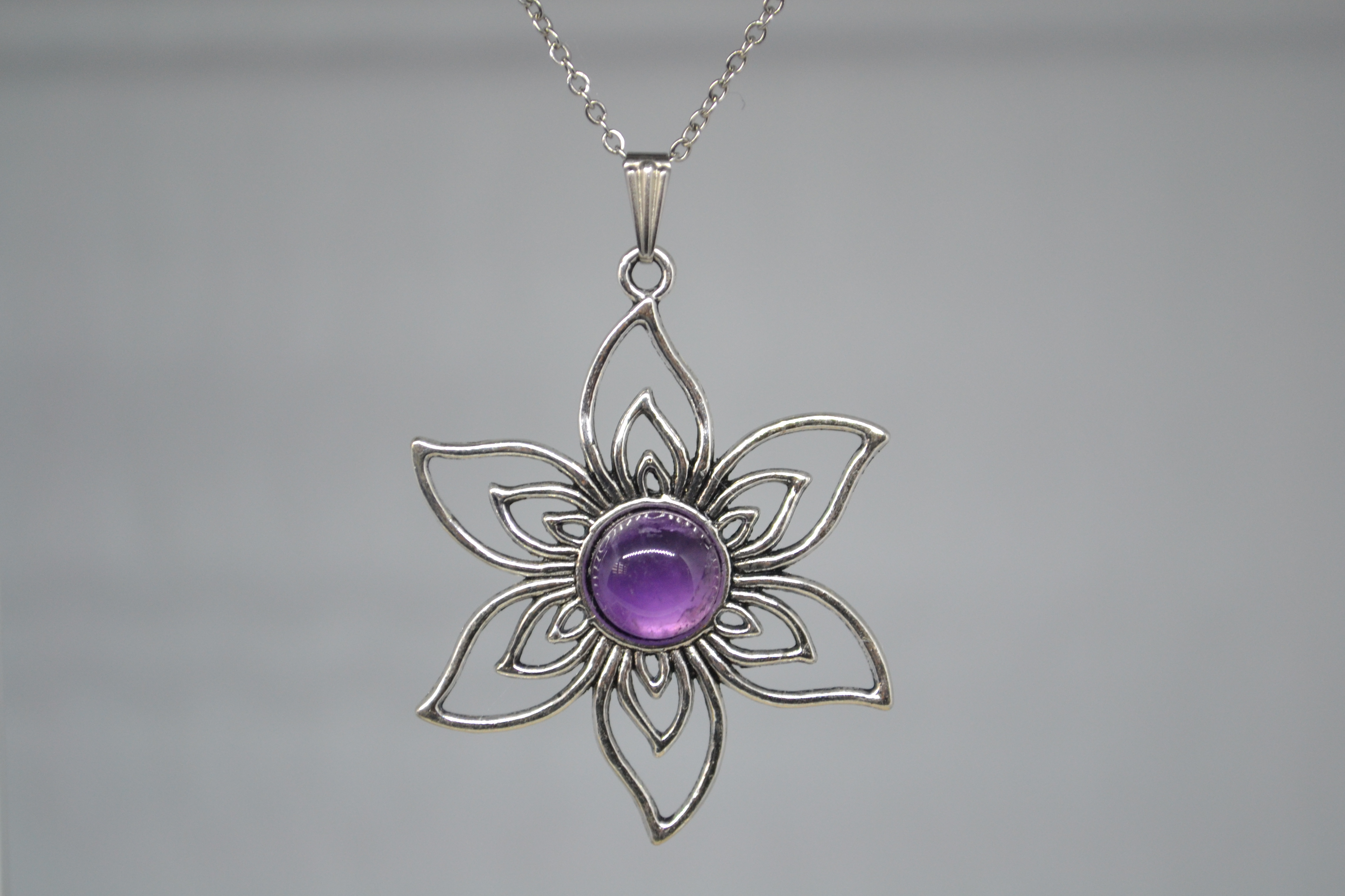 Pendentif fleur Améthyste