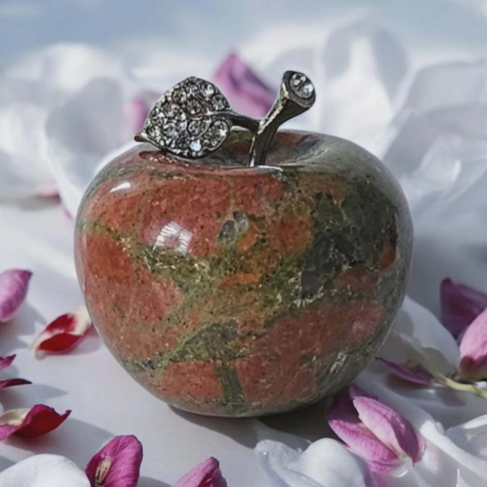 Pomme décorative en Unakite - 45 mm - Équilibre émotionnelle & Renouveau